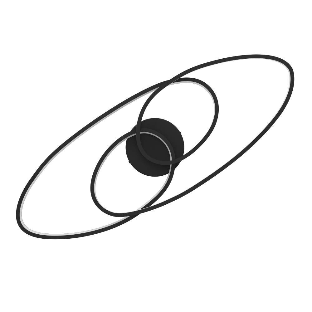 EGLO Deckenleuchte »GIANELLA Deckenlampe, Alu, Stahl und Kunststoff, IP20, Wohnzimmerlampe« LED-Modul 1 Stk. Warmweiß Wand-/Deckenleuchte, L88 x B30 x H8 cm, schwarz, 38W inkl.