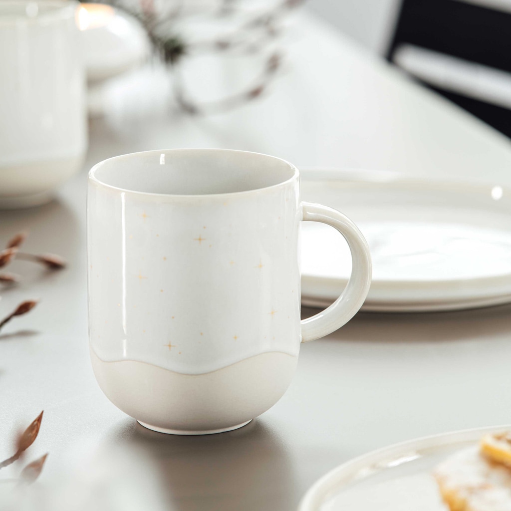 like. by Villeroy & Boch Becher »Henkelbecher Winter Glow 360 ml 6er Set beige«