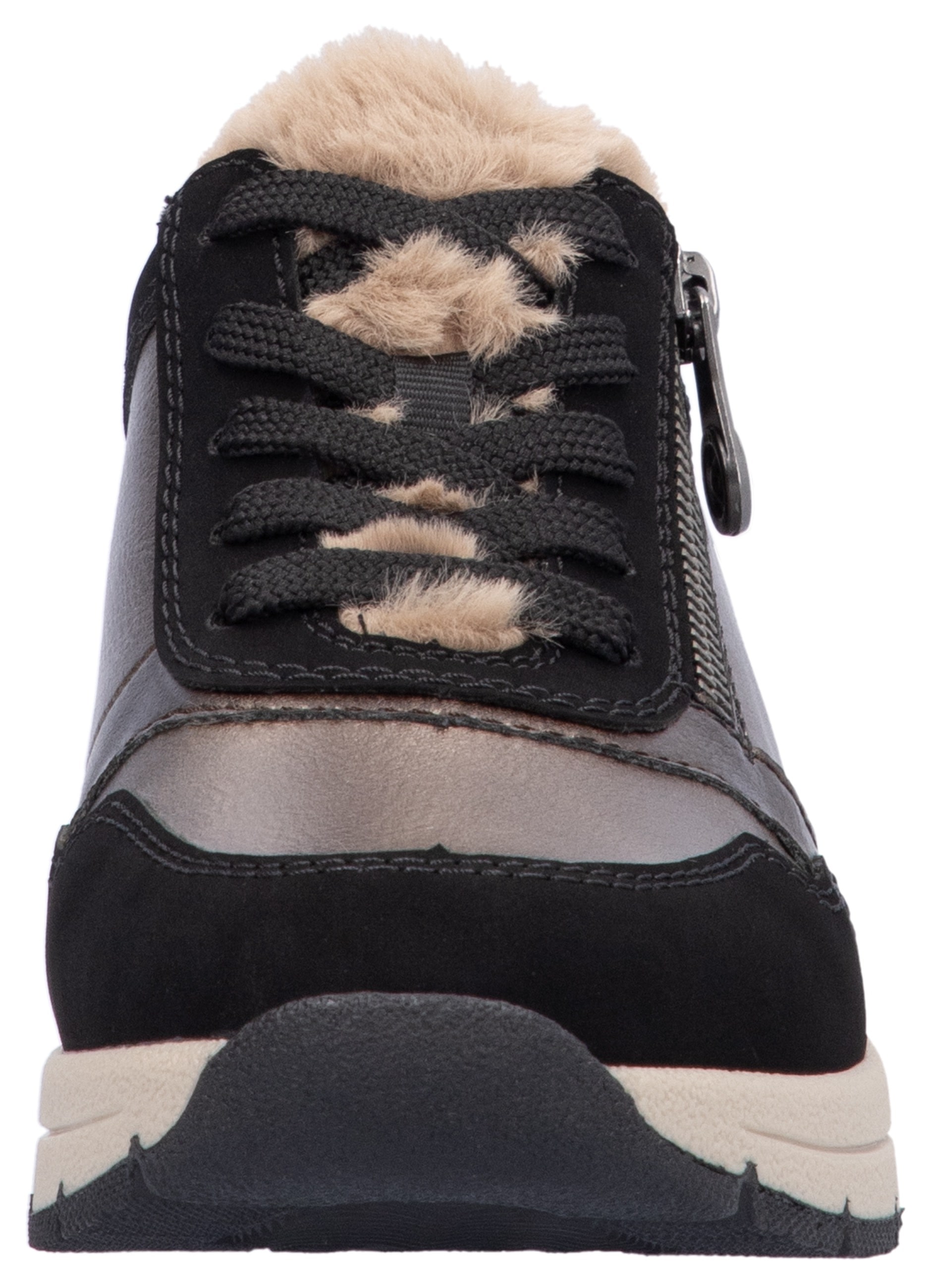 Rieker Keilsneaker, Freizeitschuh, Schnürschuh mit Schaftrandpolsterung, schmale Form