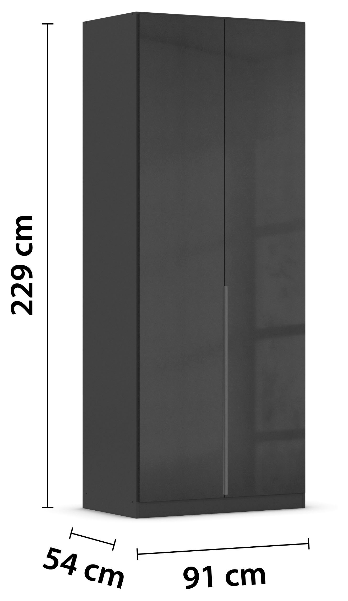 rauch Drehtürenschrank »Kleiderschrank Schrank Garderobe AGORDO TOPSELLER Schlafzimmer«, (in zwei Griff-Farben, Breiten 91-360 cm, Dekor- oder Hochglanzfront), durchdachte Innenausstattung, in 7 Breiten und 2 Höhen MADE IN GERMANY