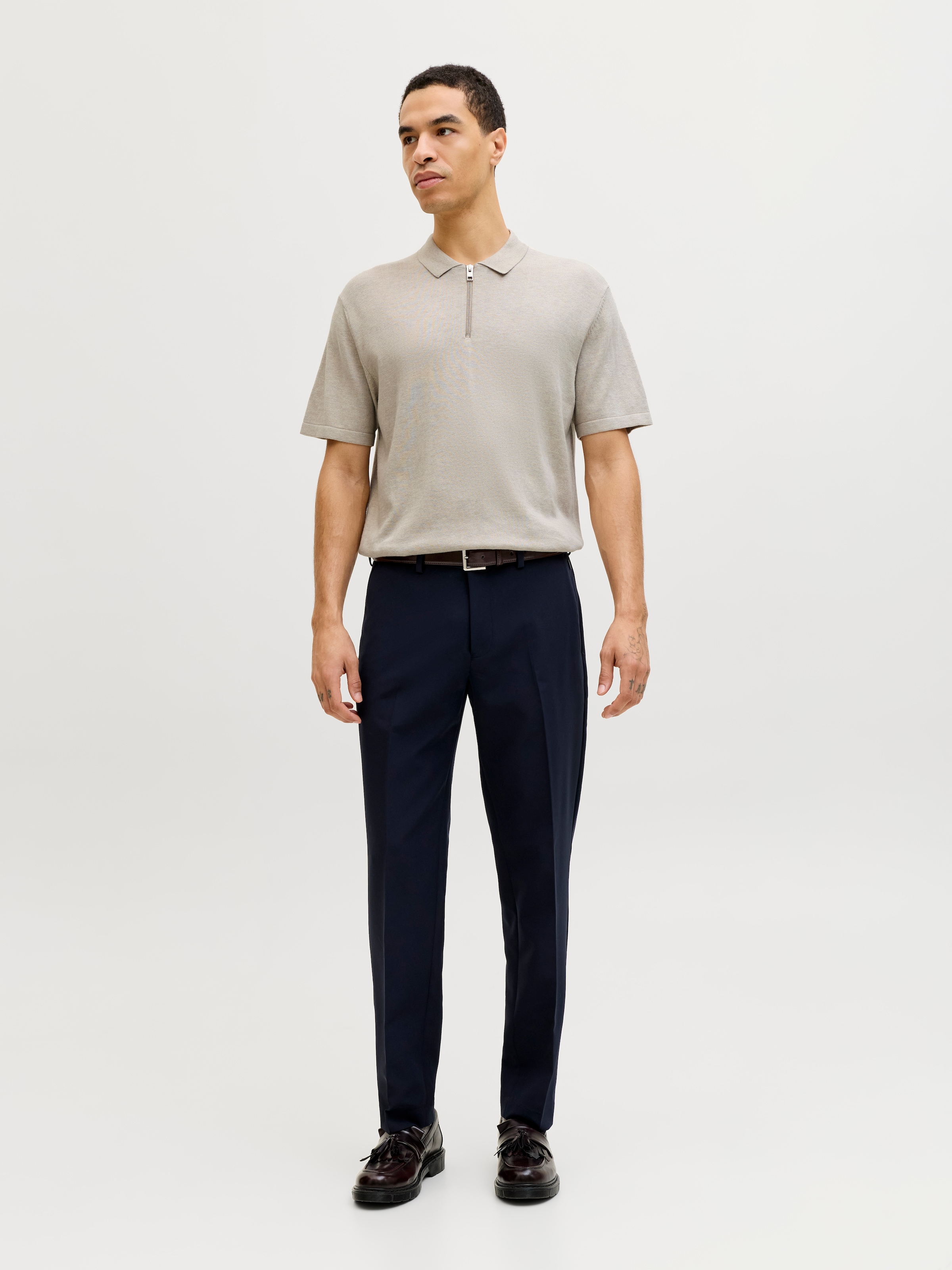 Jack & Jones Kurzarmpullover »JJEEMIL KNIT ZIP POLO SS SN« mit kurzem Reißverschluss