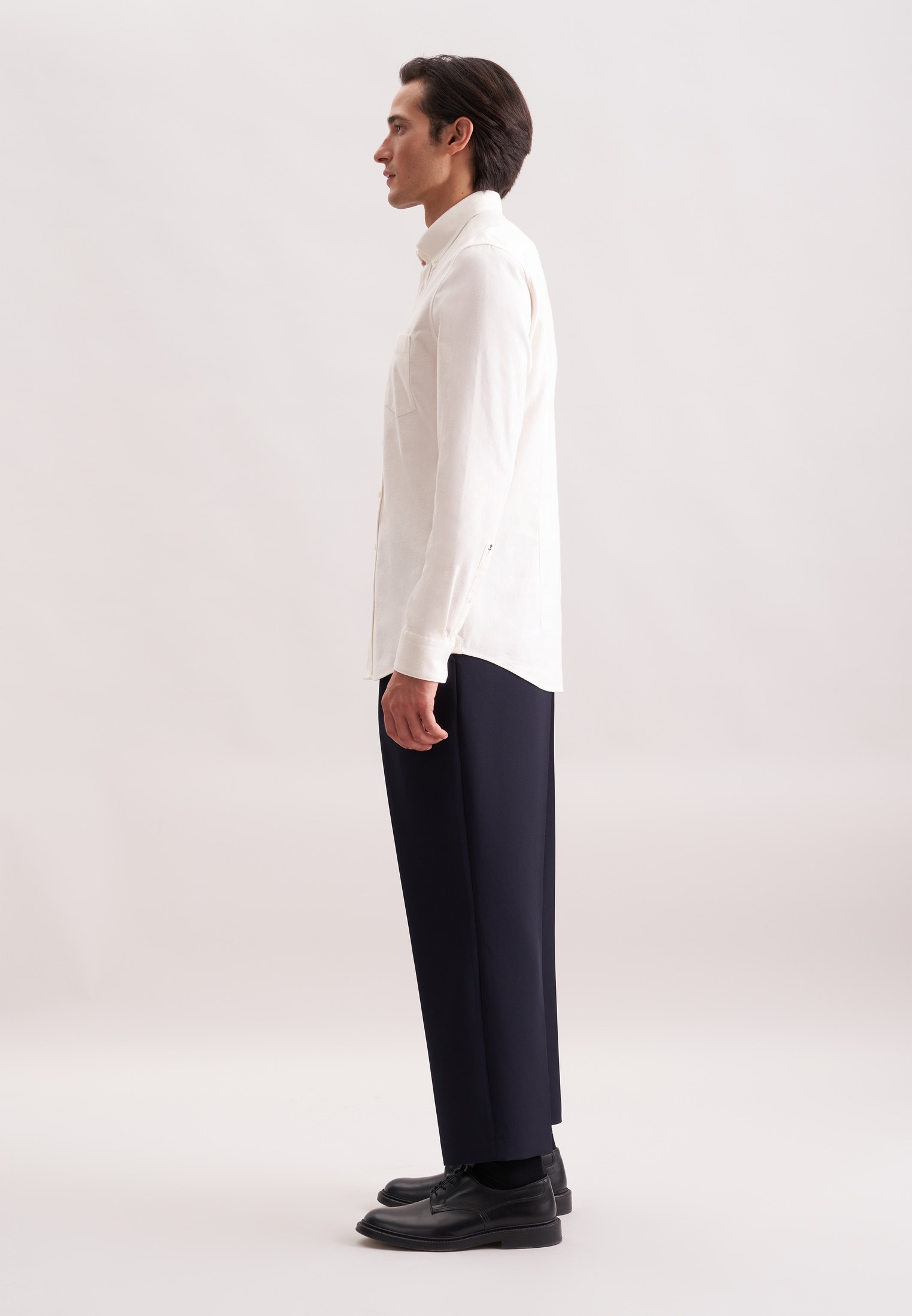 seidensticker Flanellhemd Slim 1/1 Button-Down-Kragen Uni