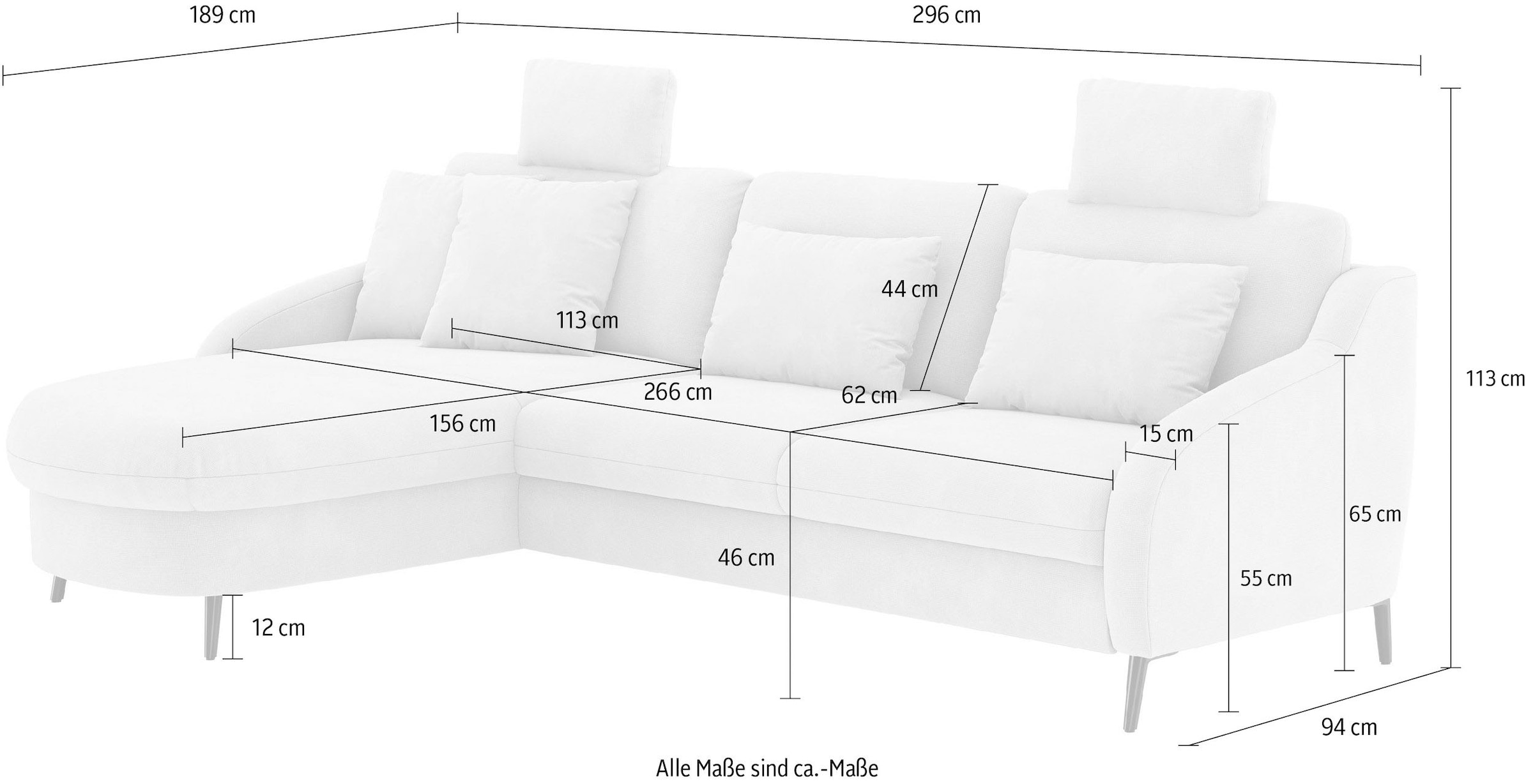 sit&more Ecksofa »Soul L-Form«, wahlweise mit Bettfunktion