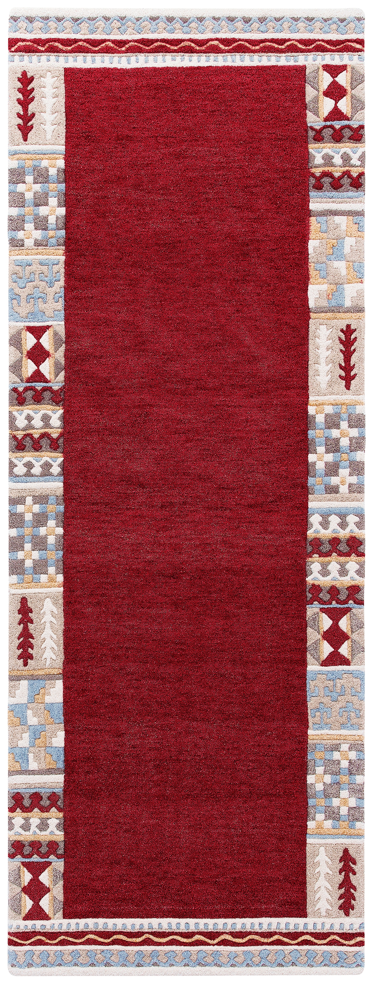 THEKO Läufer »Nuno, reine Wolle,  Handgefertigt, mit Bordüre« rechteckig 14 mm Höhe handgetuftet, Brücke, Wohnzimmer, Schlafzimmer, Esszimmer