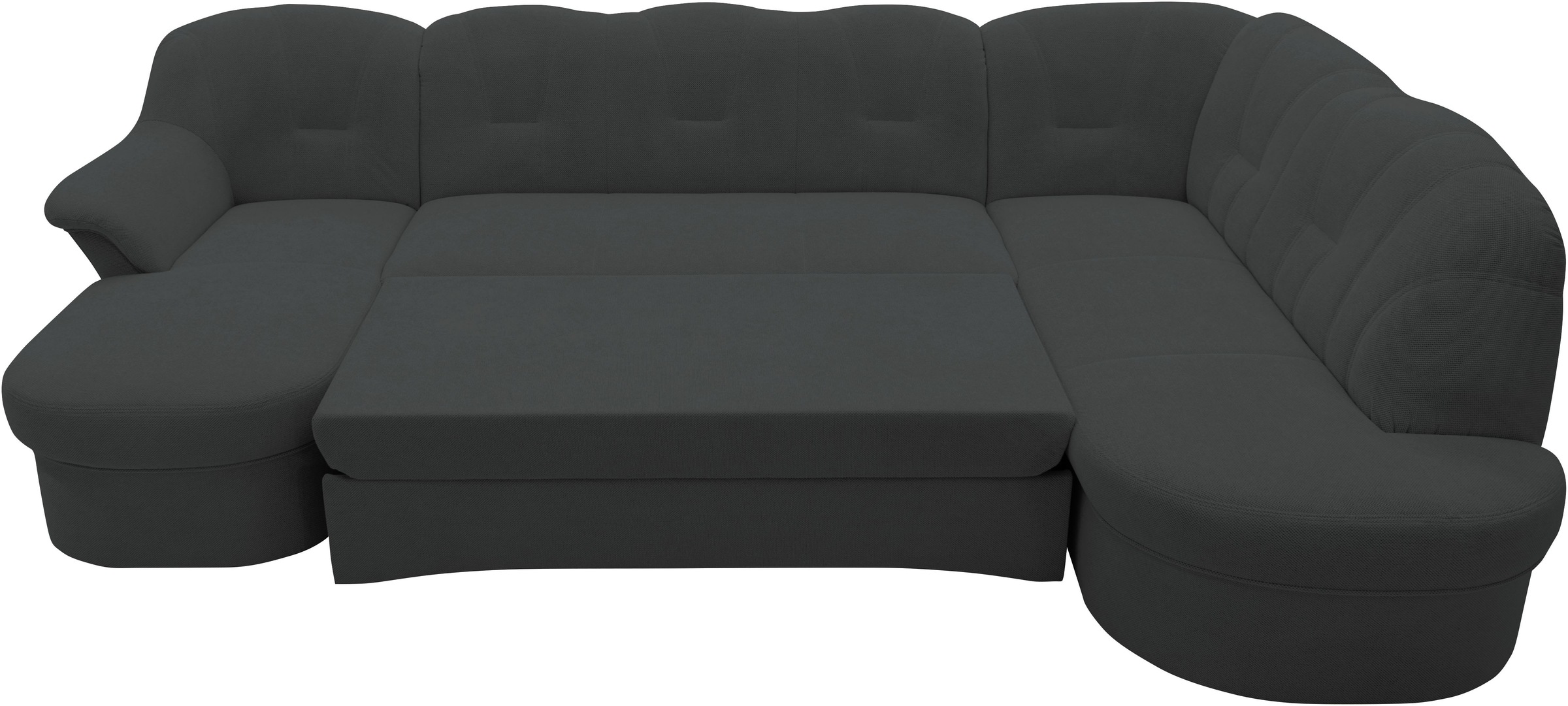 DOMO collection Wohnlandschaft »Flores auch in Leder-Bezug, B/T/H: 293/180/86 cm, U-Form«, (3 St.), wahlweise mit Bettfunktion, wahlweise mit Federkern