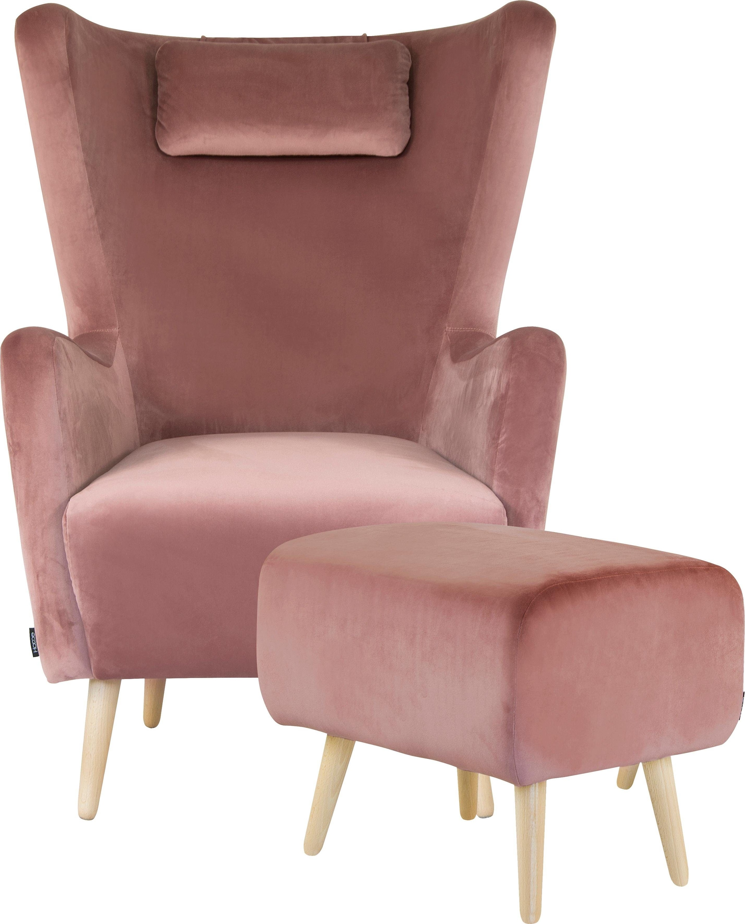 Home affaire Sessel »Telford auch in Fellimitat, Sessel B/T/H: 77/92/106 cm«, wahlweise mit und ohne Hocker, in vielen Bezugsqualitäten, Ohrensessel