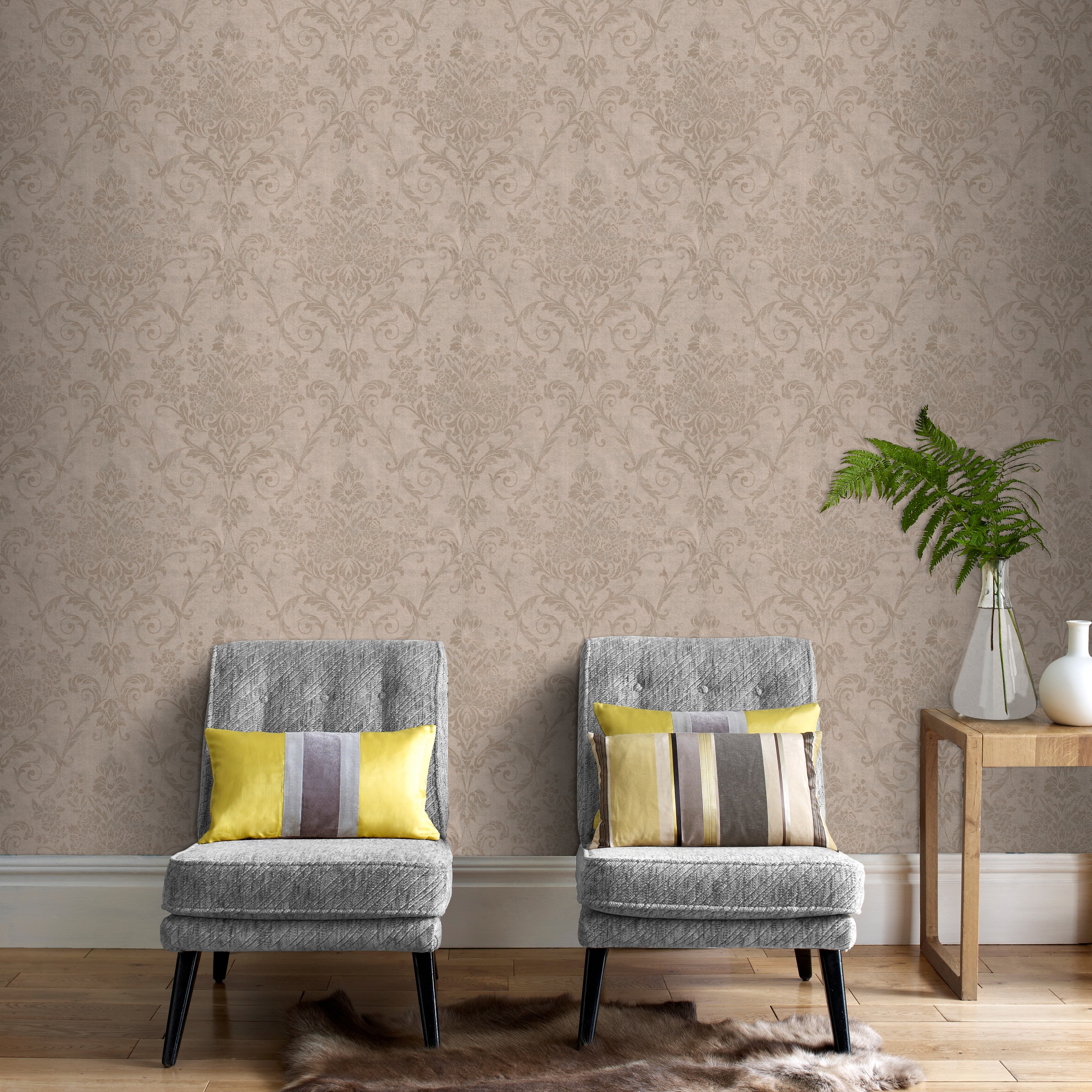 Superfresco Easy Vliestapete »Versailles« geblümt glatt Taupe - 10m x 52cm günstig online kaufen