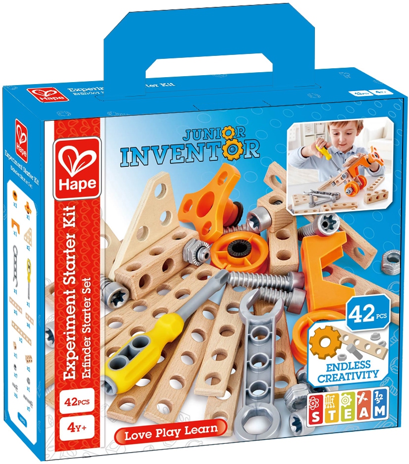 Hape Konstruktions-Spielset »Junior Inventor Erfinder Starter Set«, (42 St.)