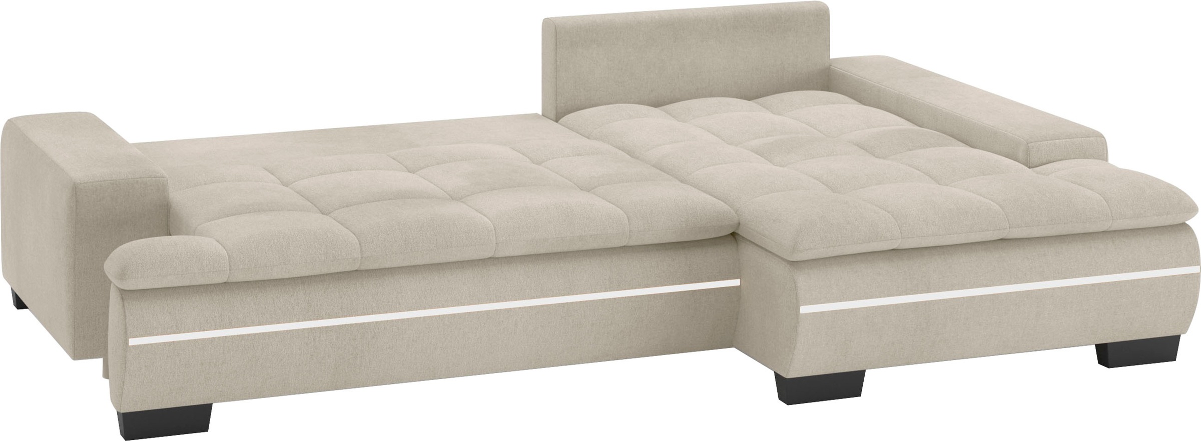 Mr. Couch Ecksofa »Haiti II, L-Form«, RGB-LED Beleuchtung, wahlweise mit Kaltschaum, Bett, Bettkasten