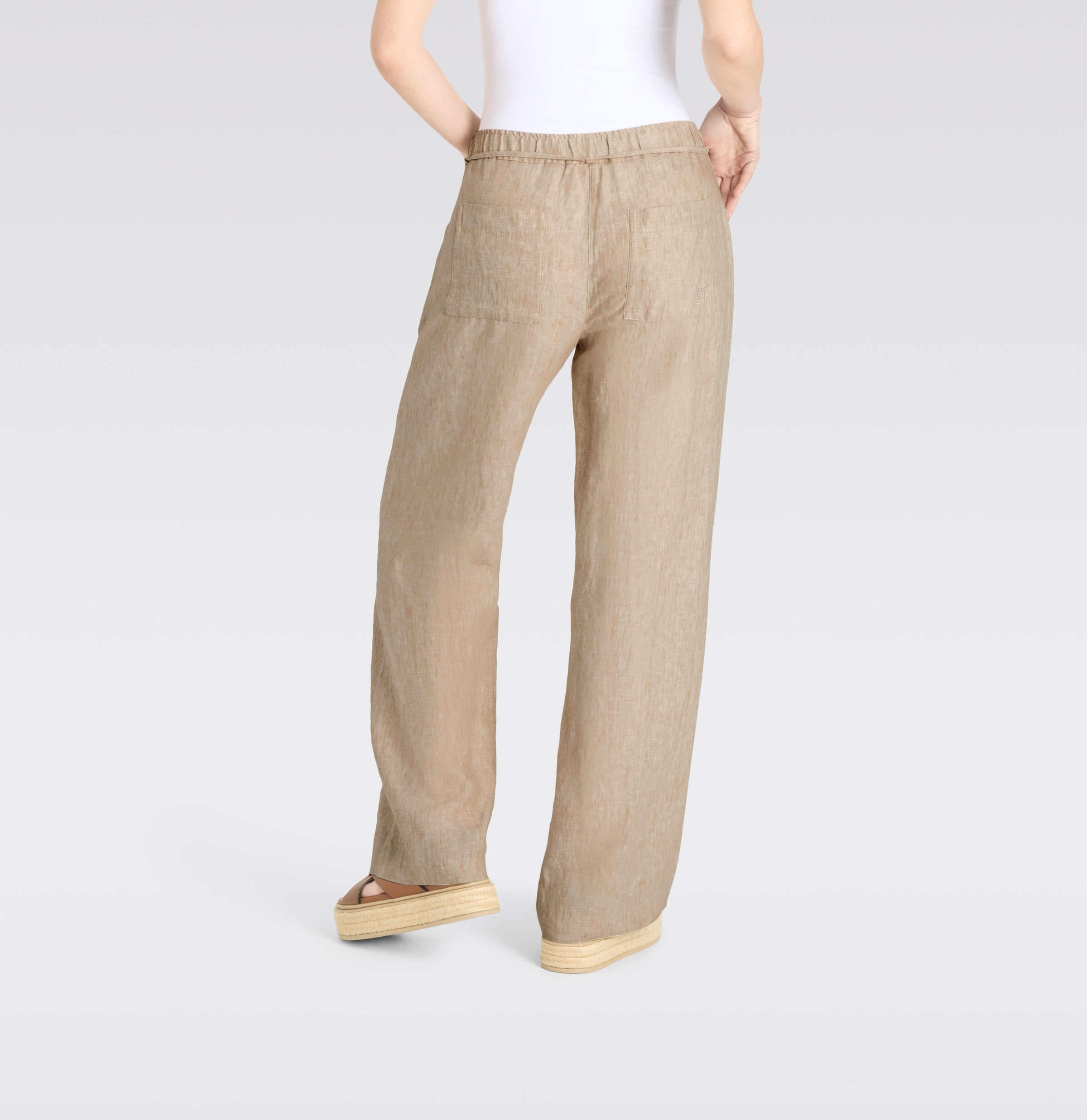 MAC Leinenhose »CHIARA BELT«  Sommerhose Wide Fit, mit geradem, weitem Bein
