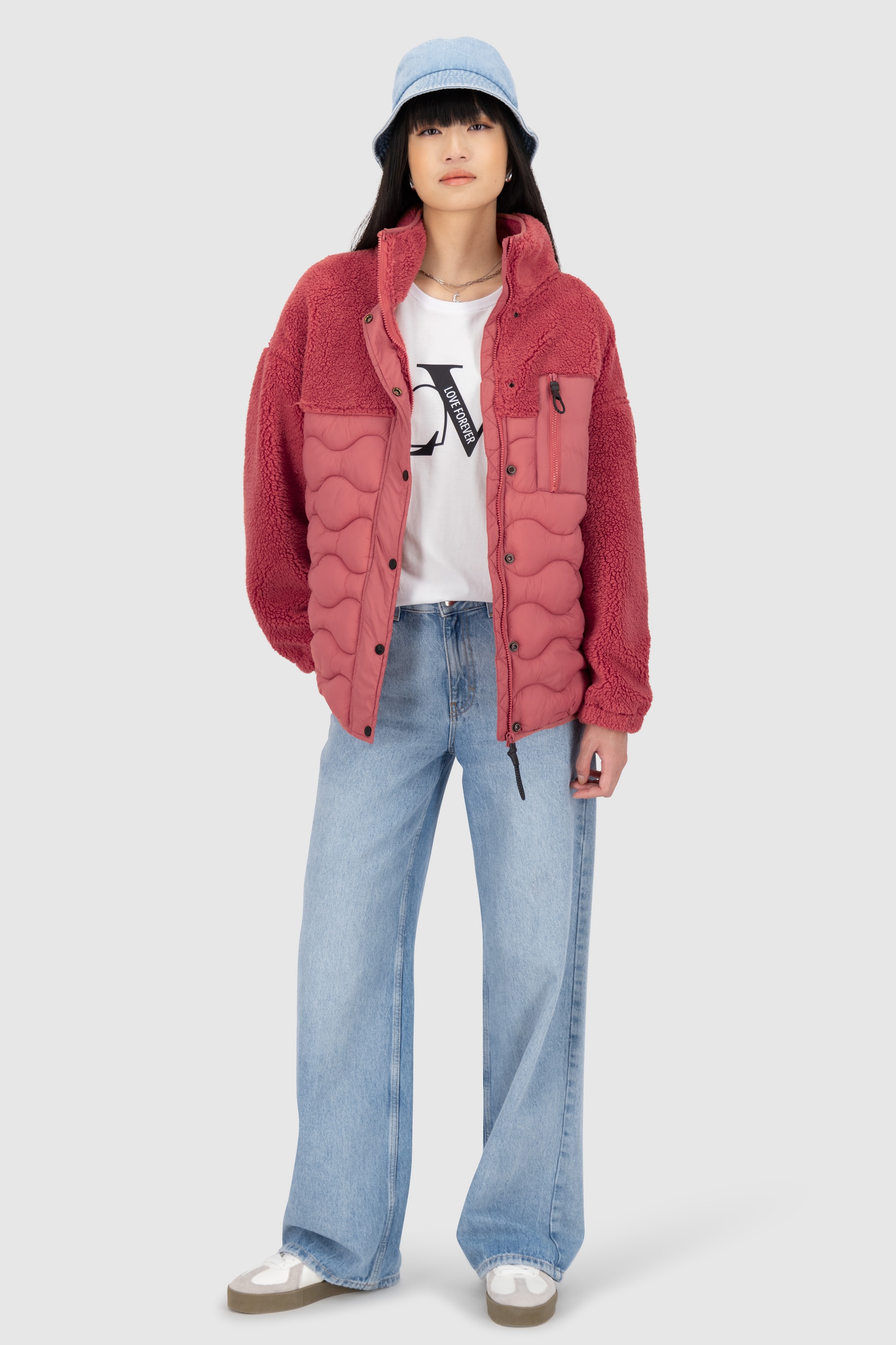 Alife & Kickin Winterjacke »Damen EveAK G«, ohne Kapuze, Stylische Teddy-Plüsch Übergangsjacke in lässiger Passform