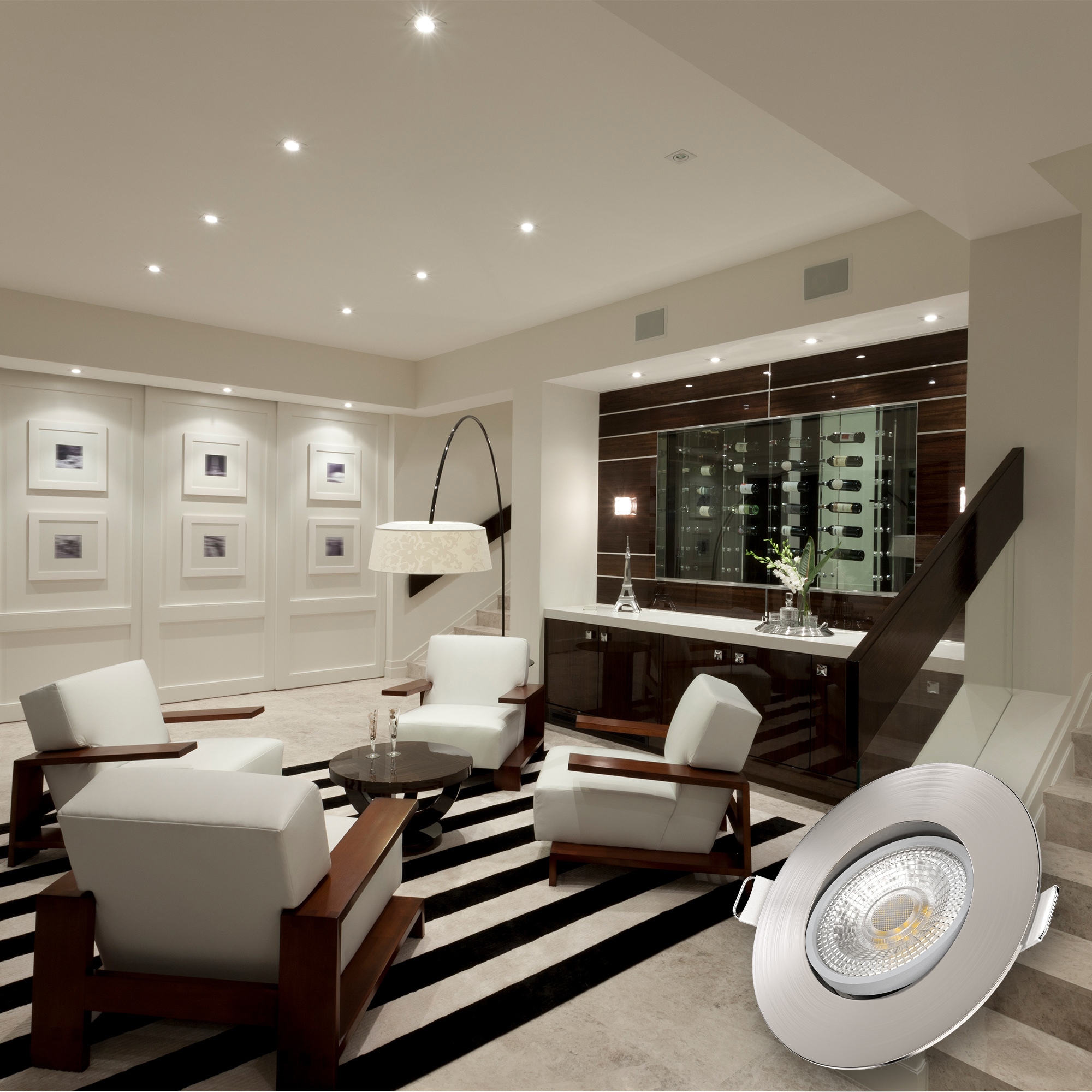 B.K.Licht LED Einbauleuchte, 6er Set, LED fest integriert, Schutzklasse IP23