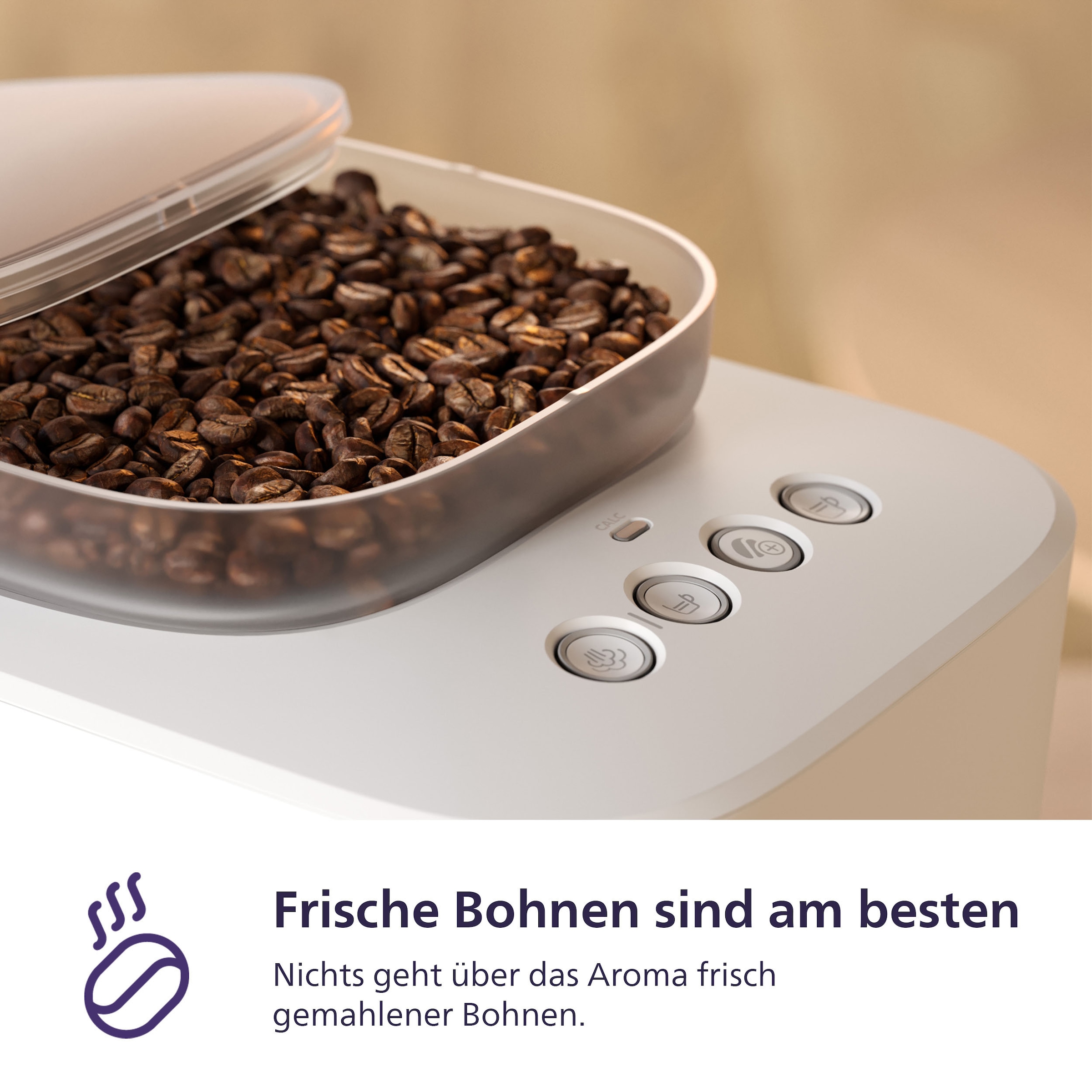 PHILIPS baristina Espressomaschine »Latte BAR400/00 mit Mahlwerk für ganze Bohnen und Milchschaumdüse« 3 Schaumarten, 16 bar Pumpendruck, Naturweiß/Weiß