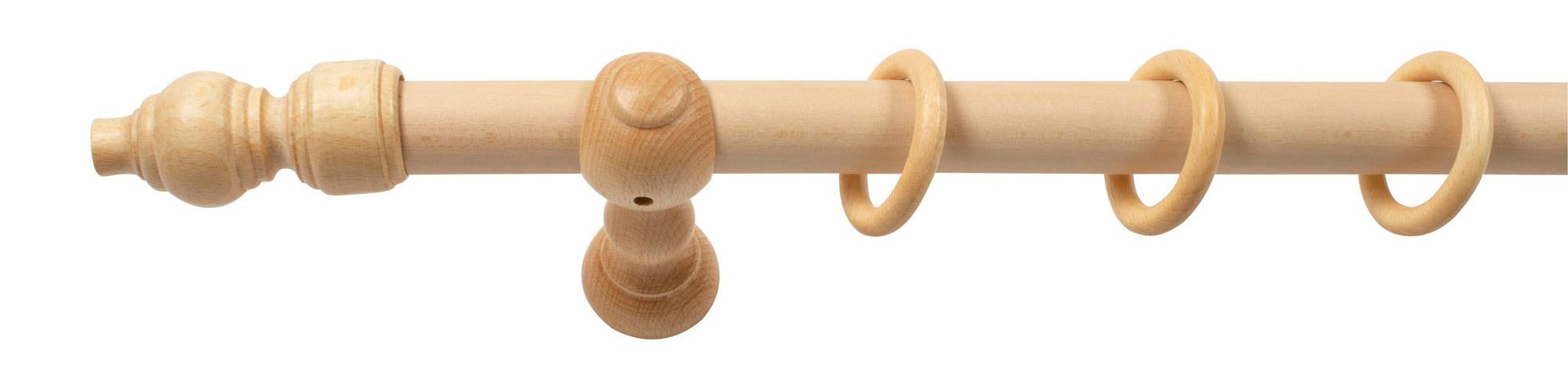 SN DECO GROUP Gardinenstange »Filigrano«, 1 läufig-läufig, Fixmaß, 28 mm, Holz, verschiedene Längen und Farben, Komplettset