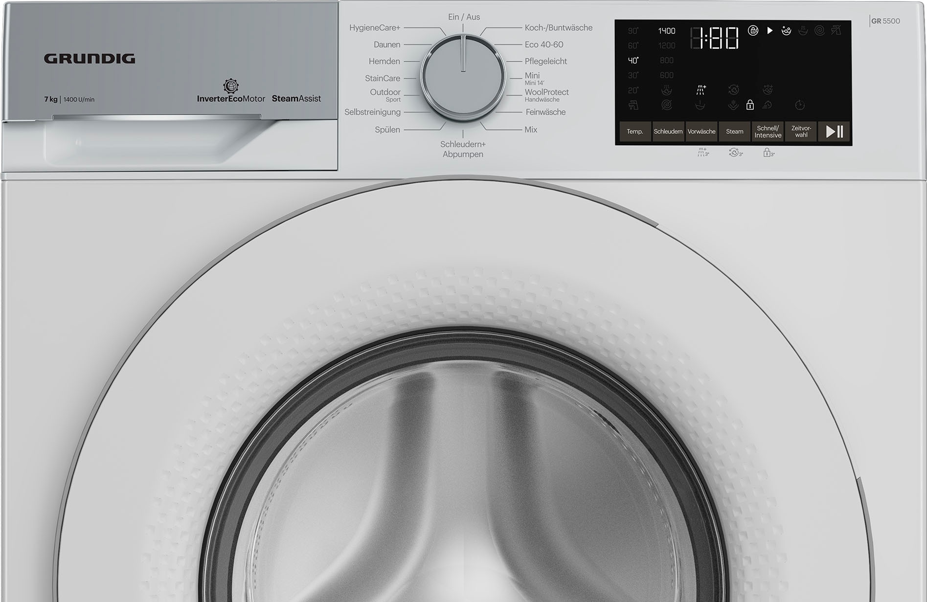 Grundig Waschmaschine GW5P57410W, U/min 7 kg, 1400 online bei »GW5P57410W«