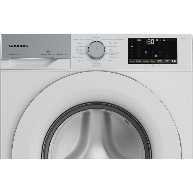 Grundig 1400 7 Waschmaschine bei U/min »GW5P57410W«, GW5P57410W, online kg,