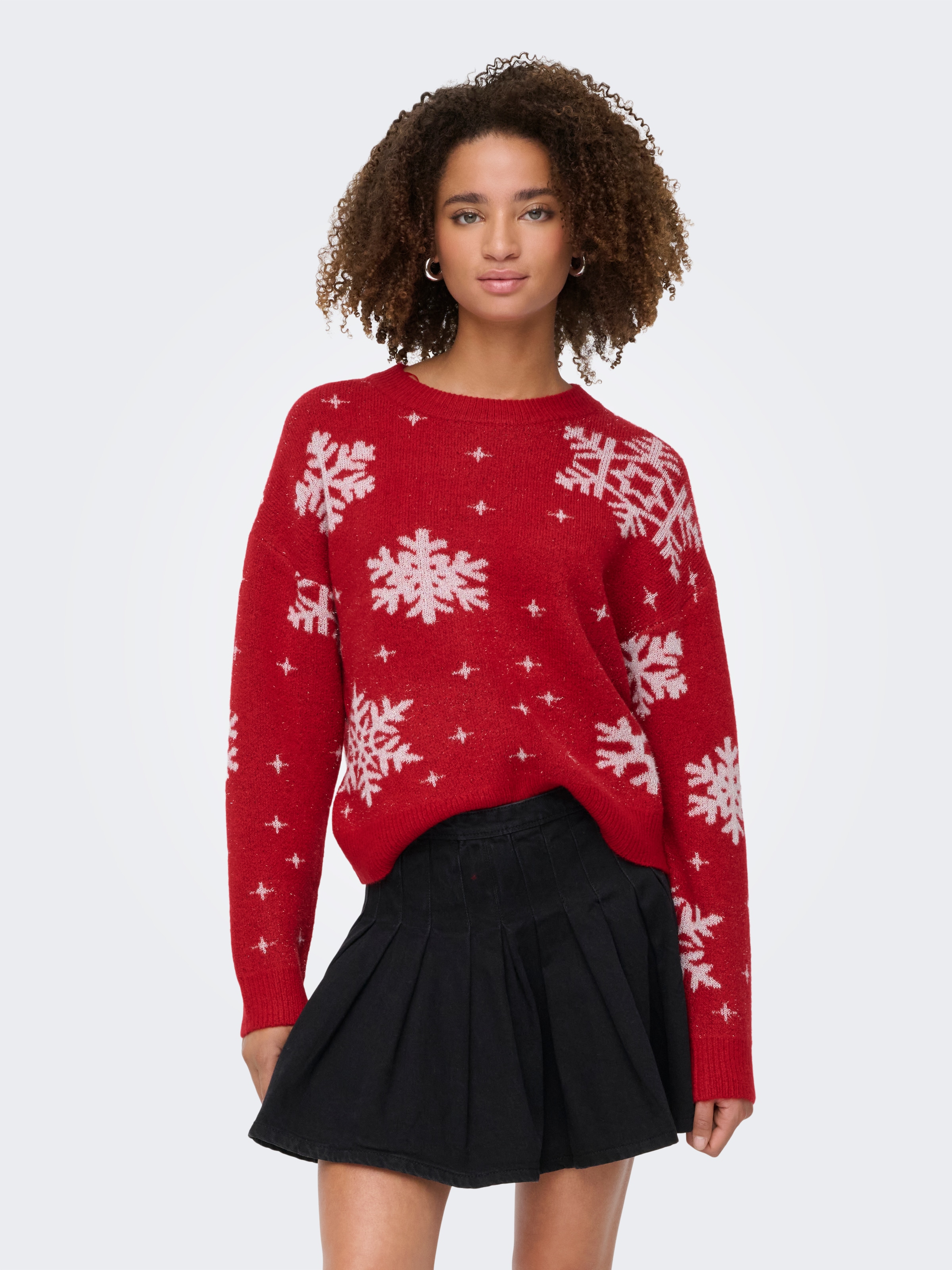 ONLY Weihnachtspullover »ONLXMAS ROLFA LS ONECK SNOWFLAKES KNT«