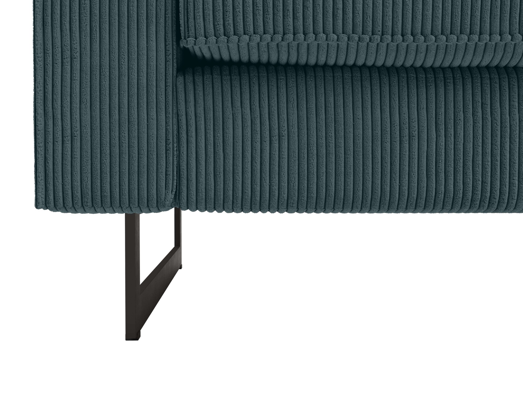 Places of Style Ecksofa »Pinto, XXL, 250/290 cm, langer Schenkel, Ottomane«, Cord, Chenille, Lederoptik, mit Keder, Metallfüße, Wellenunterfederung