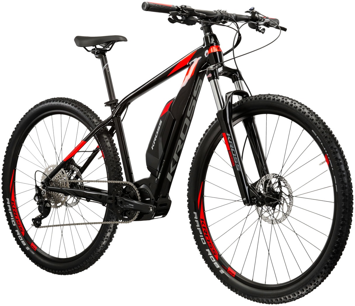 Kross E-Bike »E-MTB Level Boost 1.0 504 29 Zoll schwarz«, 10 Gang, Shimano, DEORE M6000, Mittelmotor 250 W, Pedelec, Elektrofahrrad für Damen und Herren