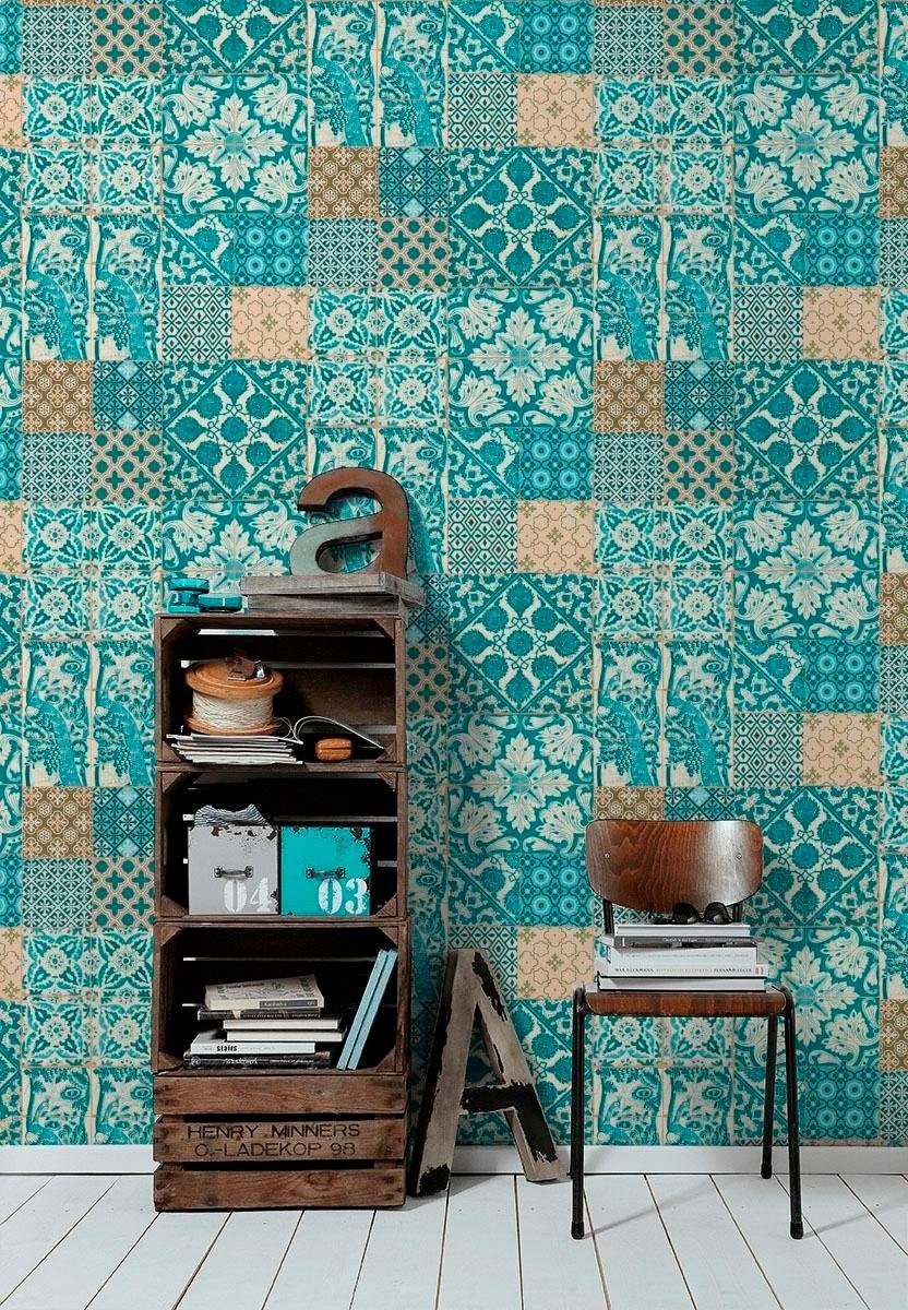 living walls Vliestapete »Metropolitan Stories Anke & Daan Amsterdam« Motiv | Strukturmuster | gemustert leicht strukturiert Landhaus Tapete Fliesen Tapeten Wohnzimmer Schlafzimmer Küche Design