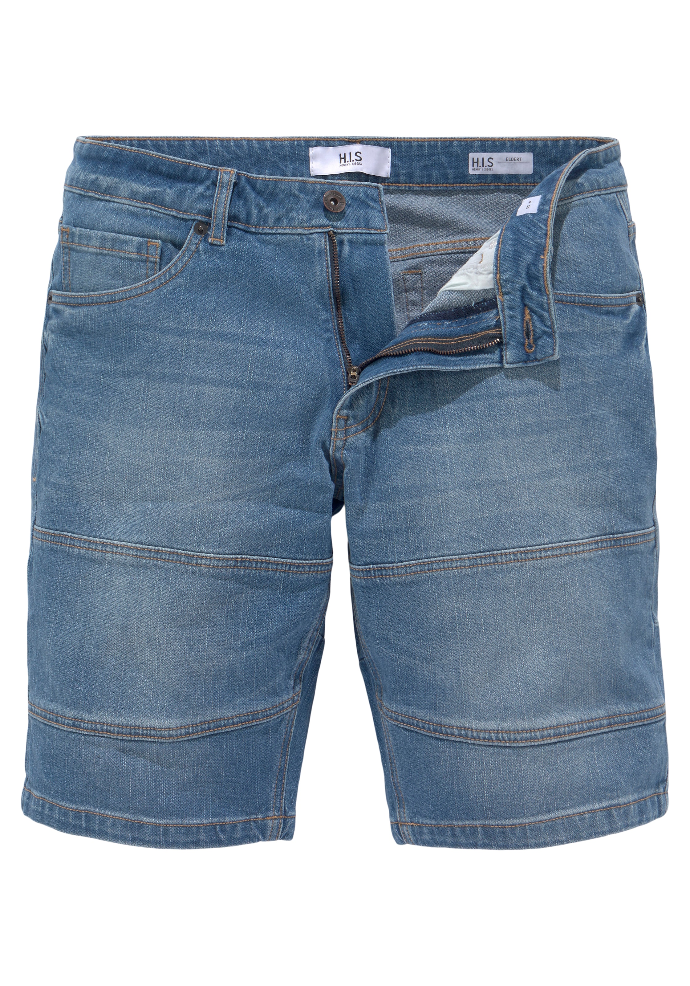 H.I.S Jeansbermudas, entspannte Passform, gerader Beinschnitt, modische Washed-Optik