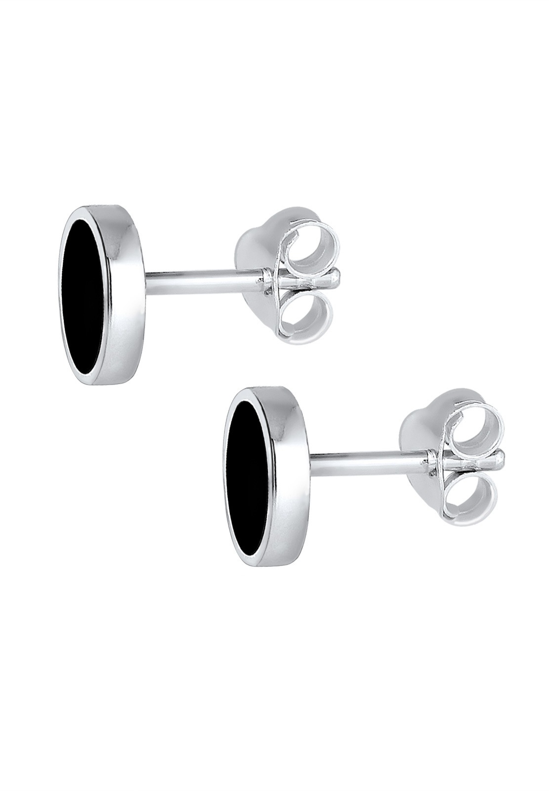 Kuzzoi Paar Ohrstecker »Basic Kreis Geo Emaille 925 Silber«