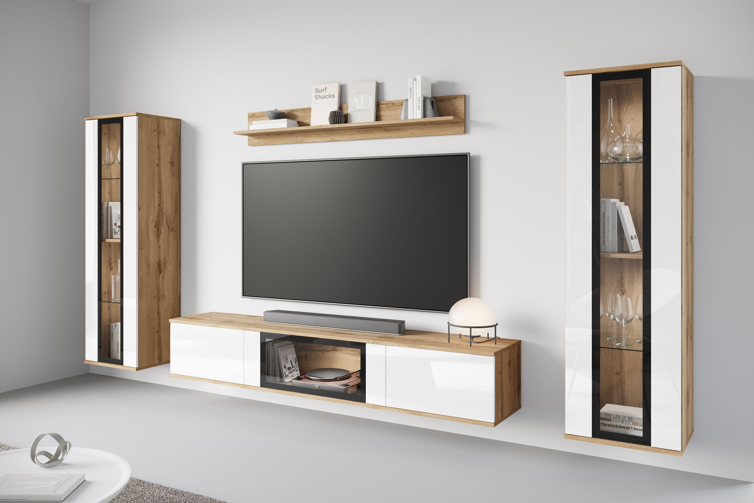 INOSIGN Wohnwand »Caro, stehend und hängend montierbar«, (Komplett-Set, 4 S günstig online kaufen