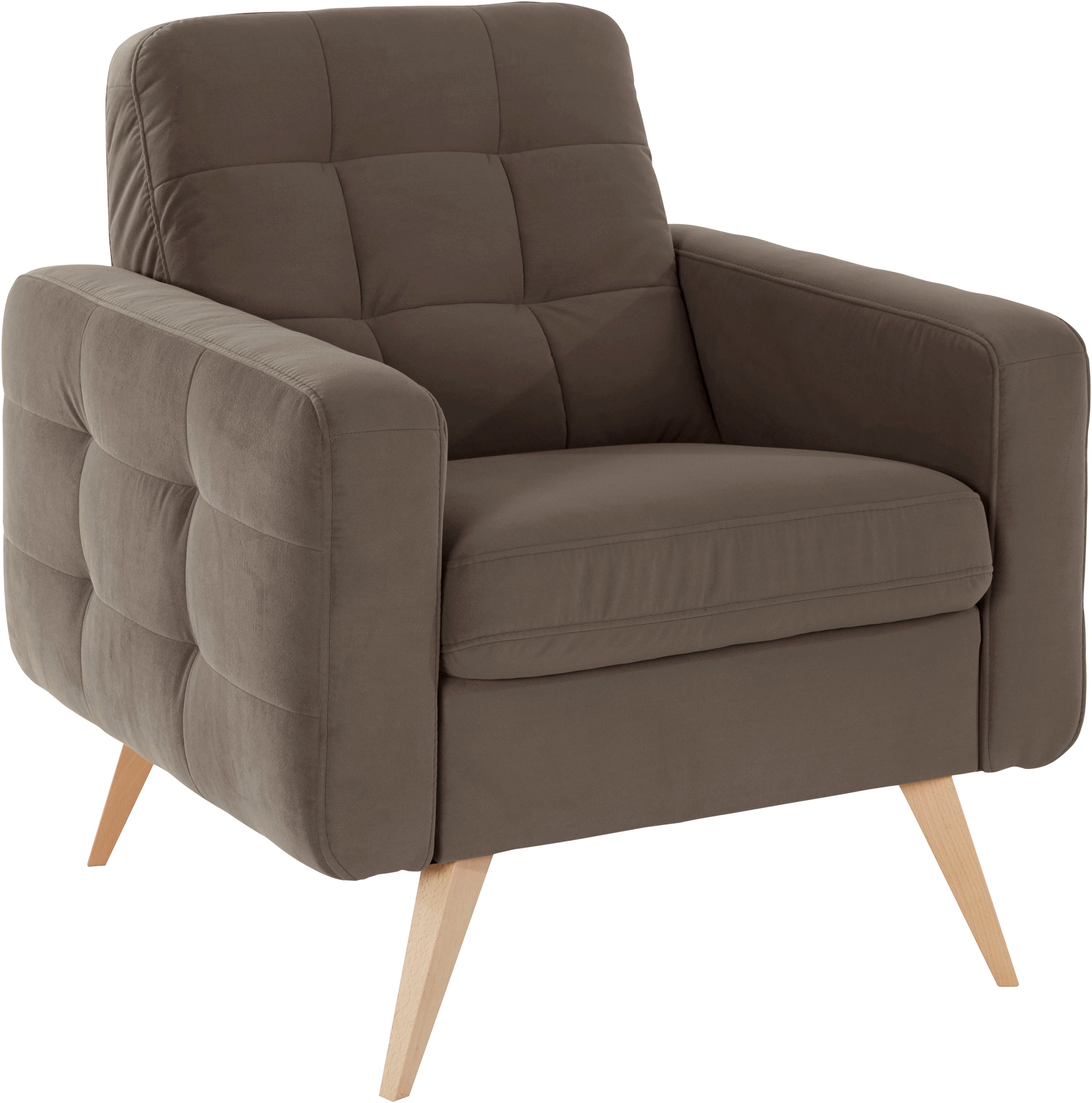 exxpo - sofa fashion Sessel »Nappa, Loungesessel, aktuelle Rückensteppung, günstig online kaufen