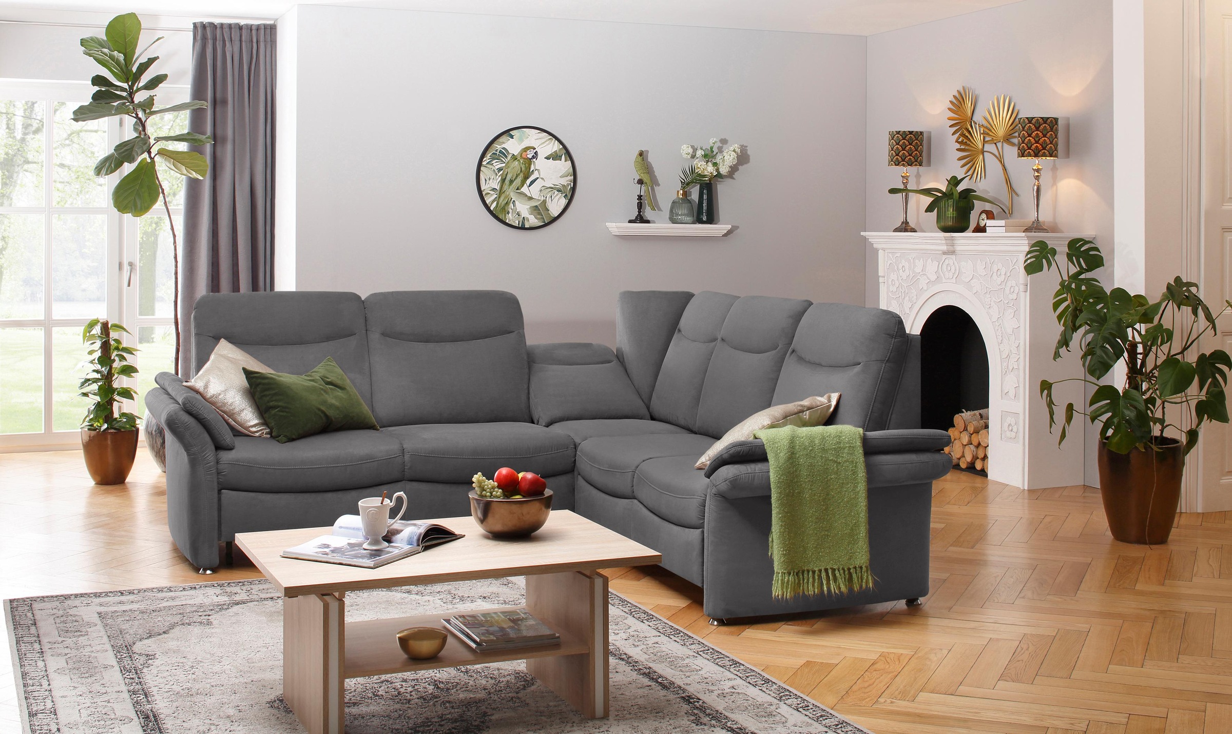 Home affaire Ecksofa »Tahoma L-Form«, mit Armlehnfunktion, wahlweise Bettfu günstig online kaufen