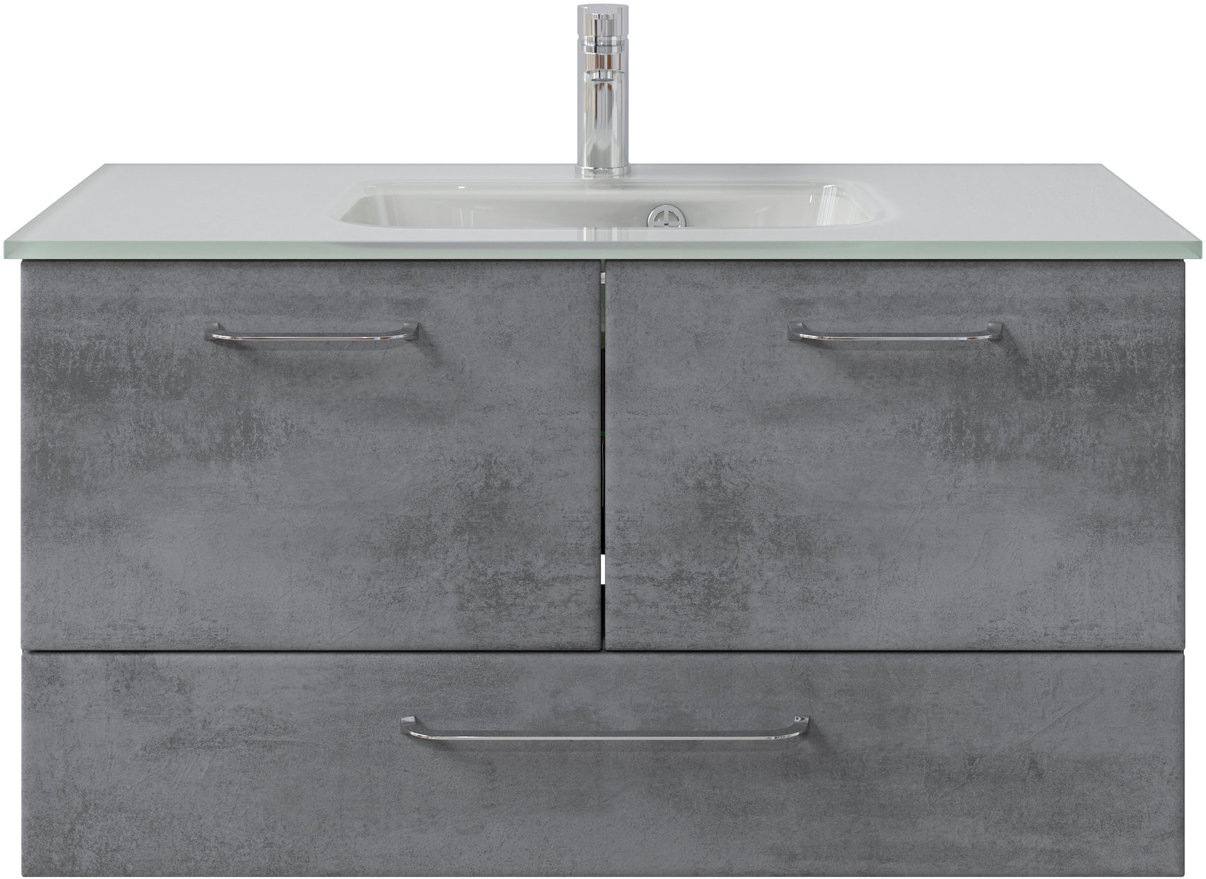 Saphir Badmöbel-Set »Quickset 945 Glas-Waschtisch mit Unterschrank, 99 cm b günstig online kaufen