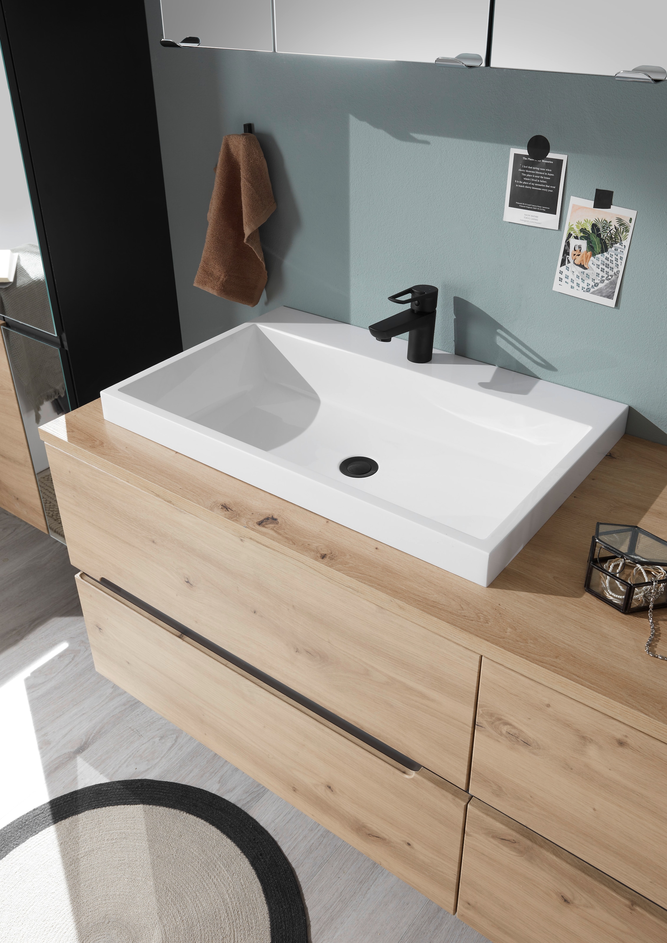 BASIC by Balculina Waschtisch »Memphis, Waschtisch BxHxT 110 x 54 x 53«, Breite 110 cm, mit Waschbecken, Softclose