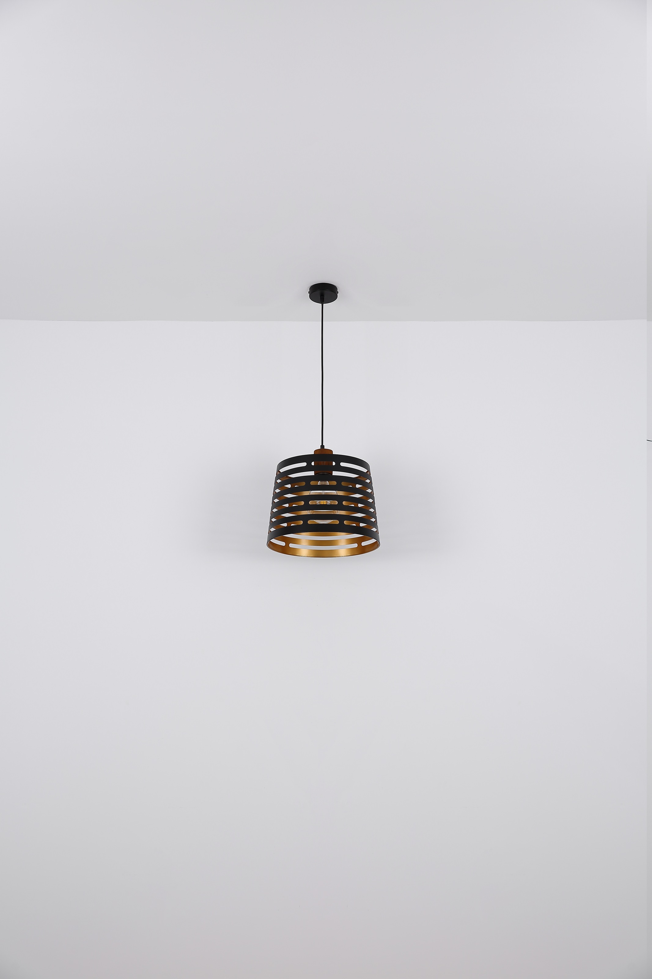 GLOBO LIGHTING Hängeleuchte »ABLONA«, Leuchtmittel E27 | ohne Leuchtmittel, Hängelampe/Pendelleuchte/Holz/goldfarben/Höhe kürzbar