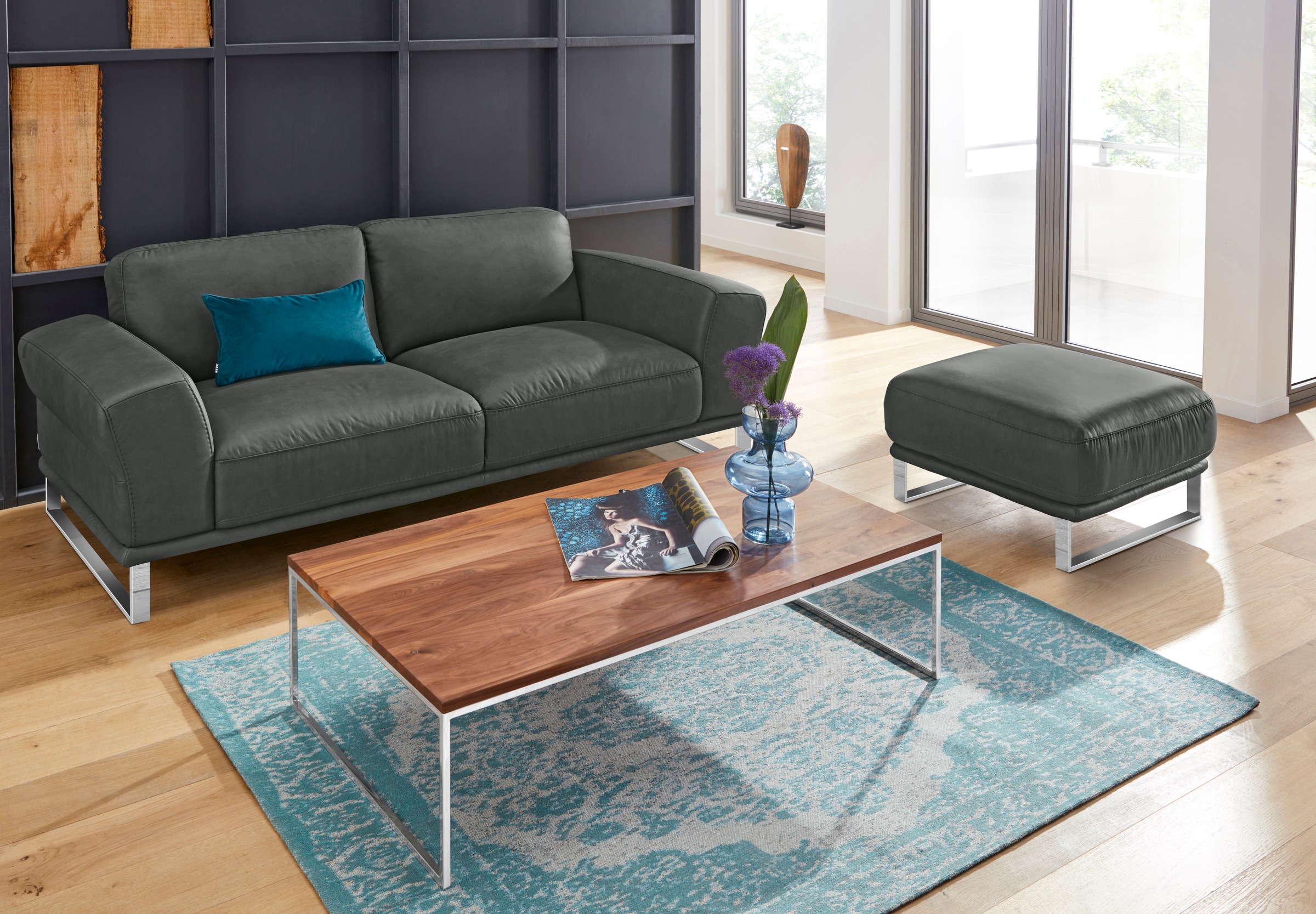 W.SCHILLIG 2,5-Sitzer »montanaa«, mit Metallkufen in Chrom glänzend, Breite 212 cm