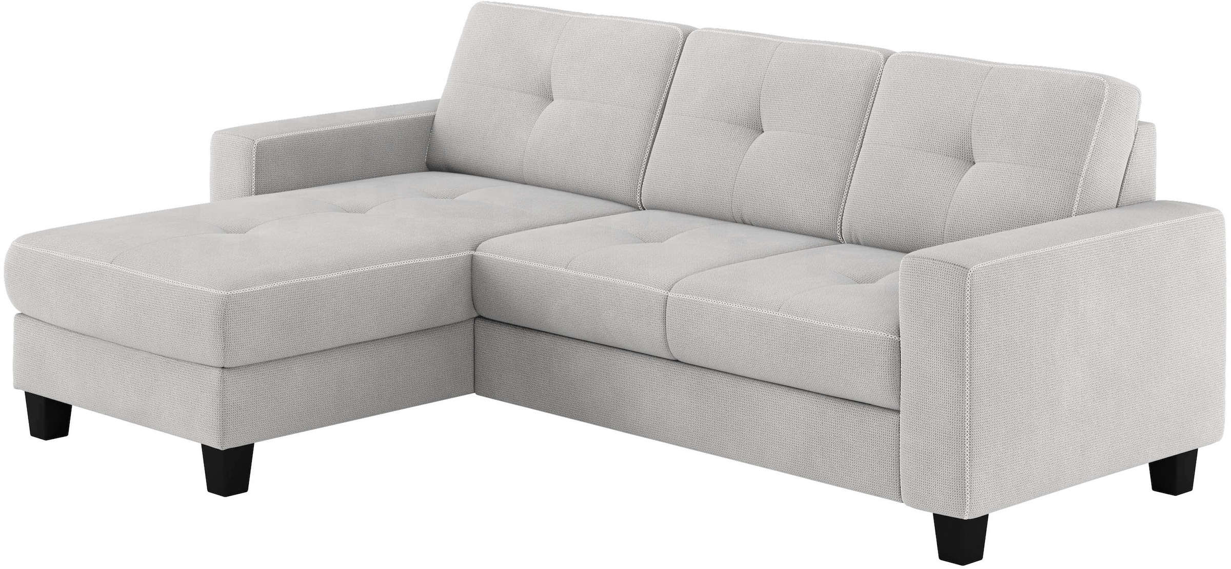 Places of Style Ecksofa »Varese L-Form«, Kreuznaht in beige