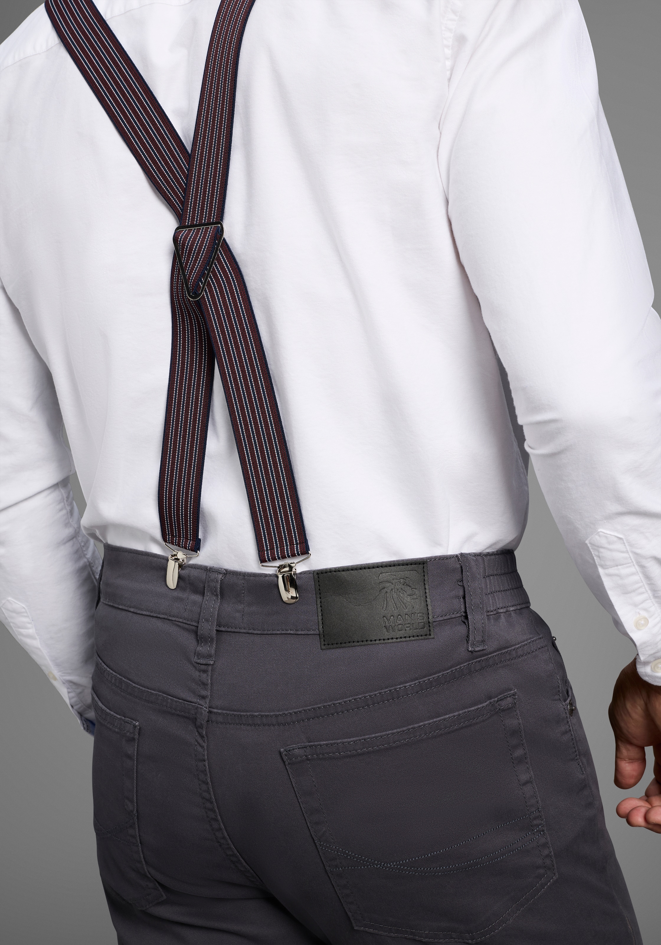 Man's World Hosenträger, in bequemer Breite & extra Länge bis 130cm - NEW - im Streifendesign