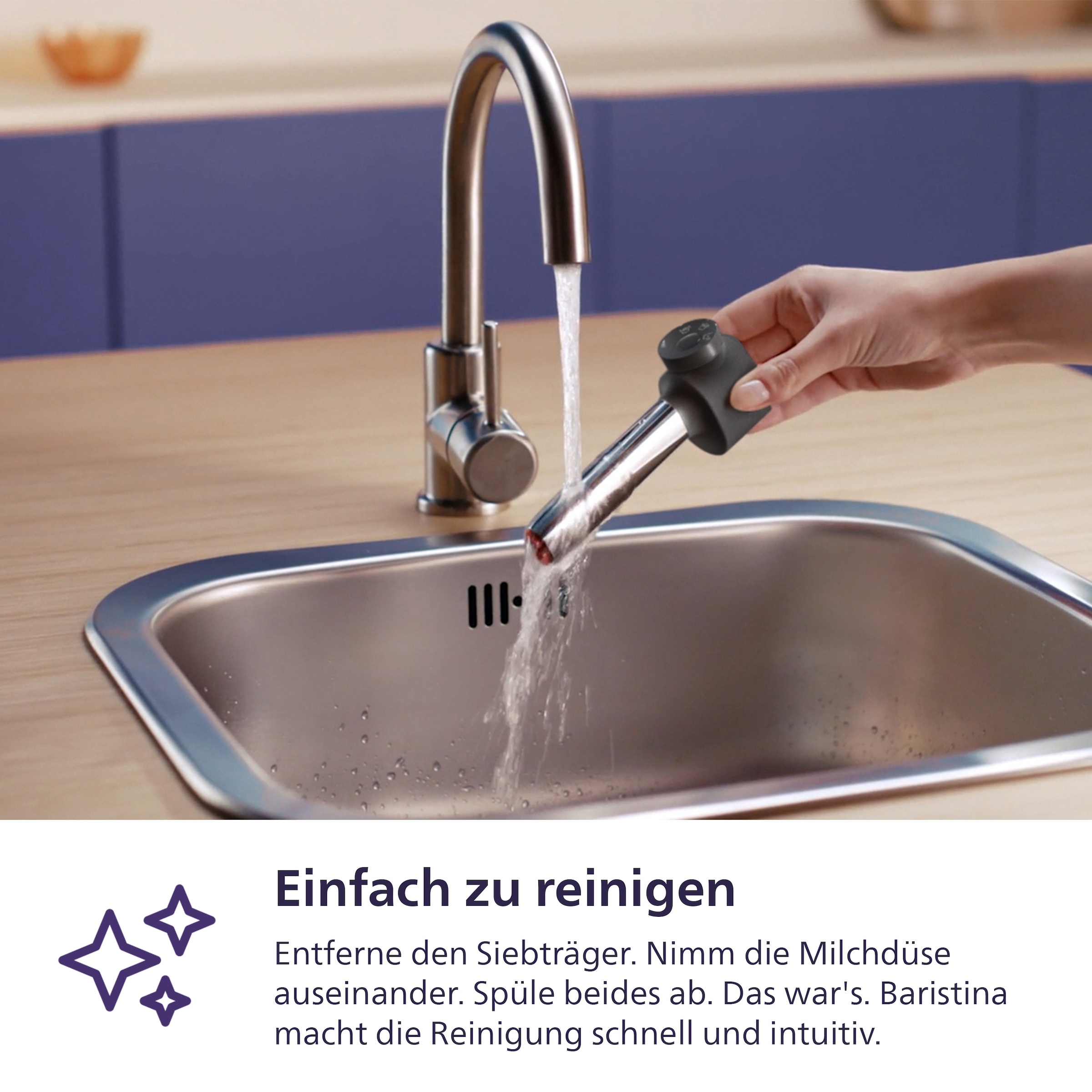 PHILIPS baristina Espressomaschine »Latte Plus BAR700/00 mit Mahlwerk für ganze Bohnen« automatische Milchdüse, 16 bar Pumpendruck, Edelstahl/Eschenholz