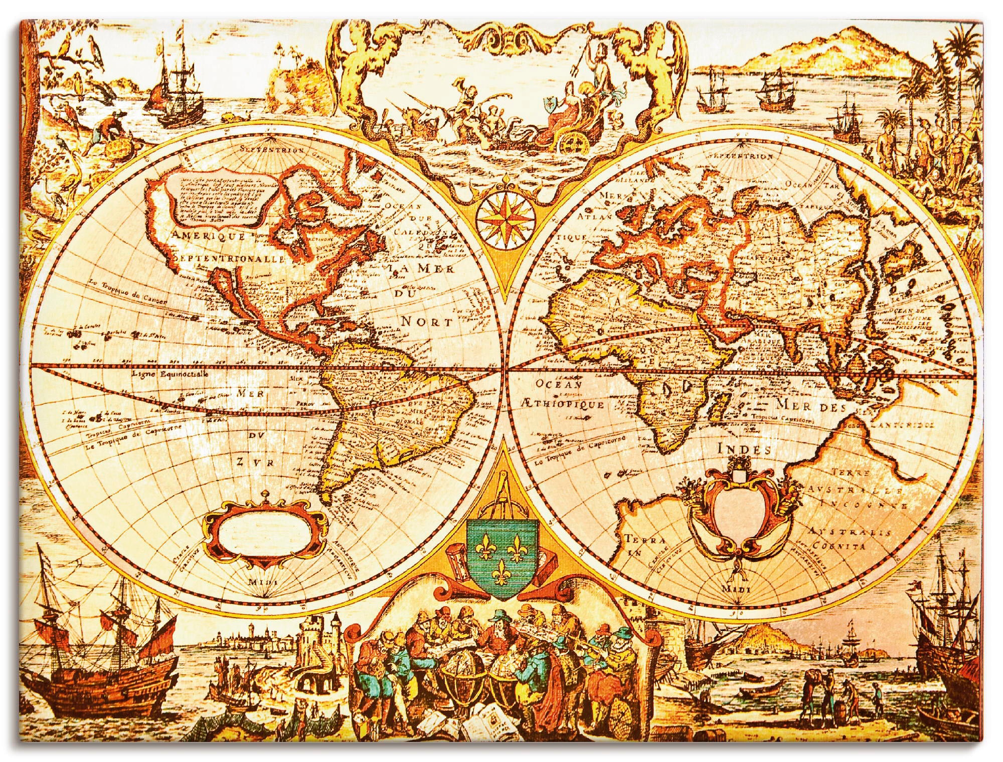 Artland Wandbild in (1 Landkarten, Größen Poster auf Wandaufkleber versch. Alubild, St.), als kaufen Raten oder »Antike Weltkarte«, Leinwandbild