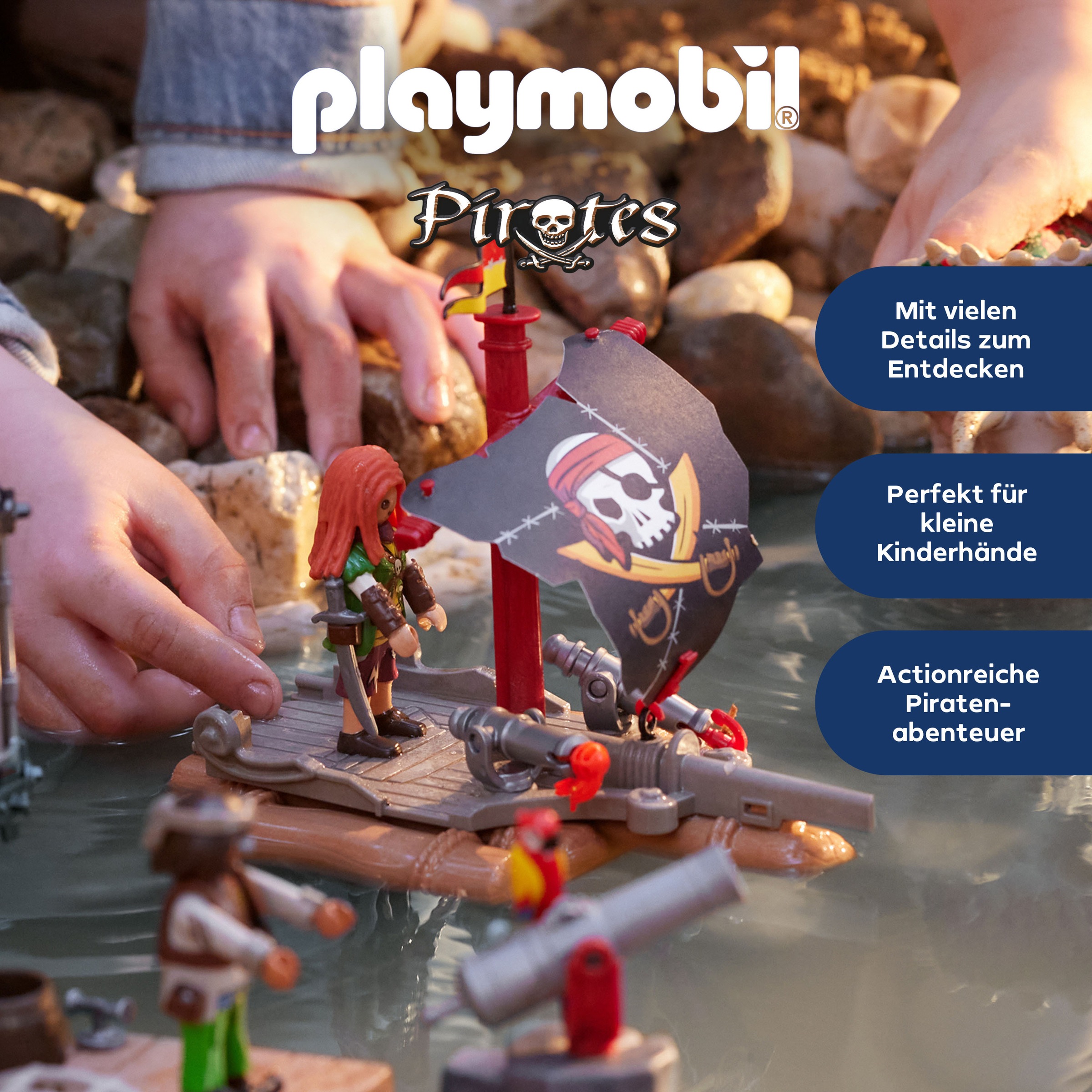 Playmobil® Konstruktions-Spielset »Schatzbergung auf Piratenfloss (71794), Playmobil Pirates«, (41 St.)