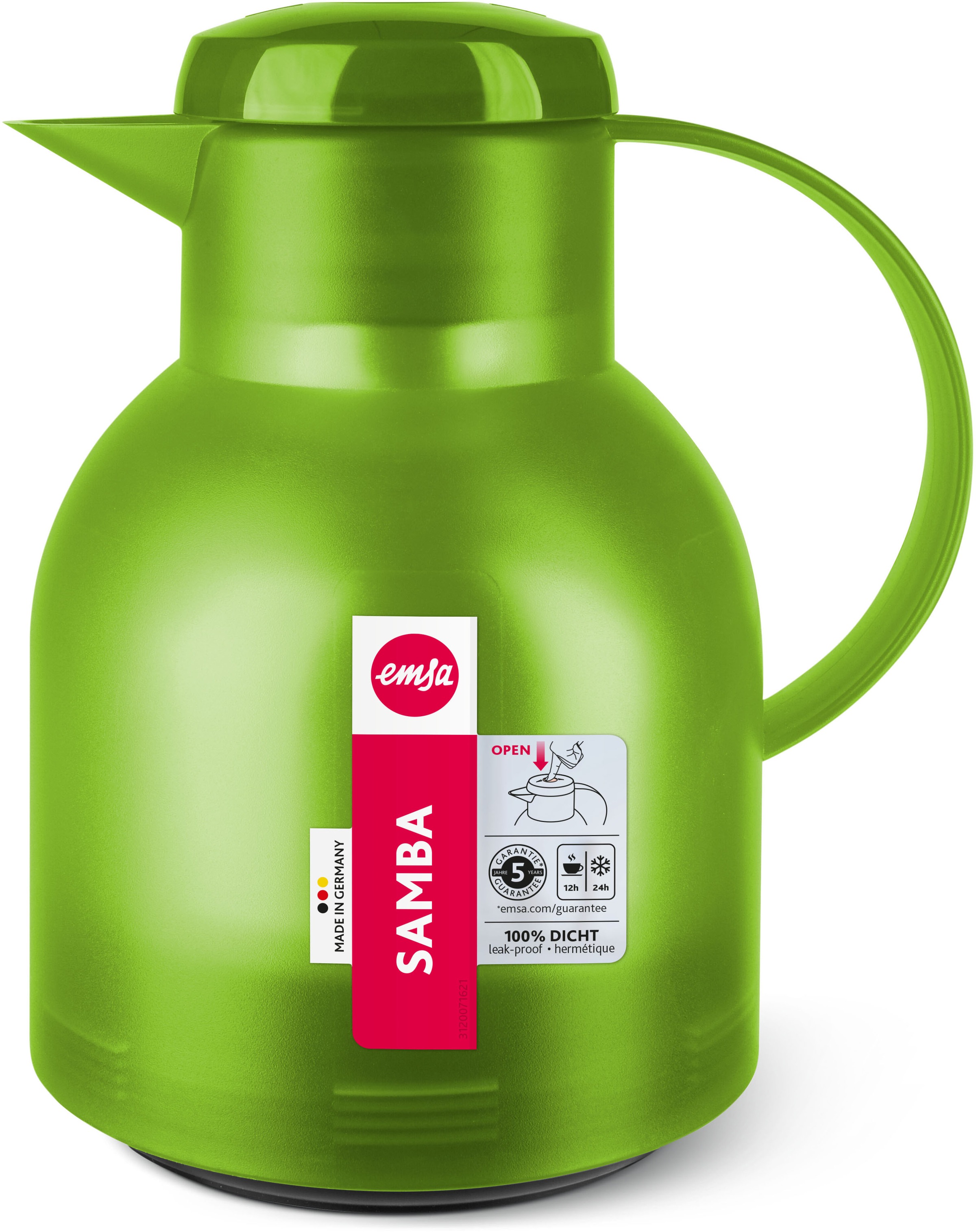 Emsa Isolierkanne »Samba«, 1 l, zeitloses Design, einfacher Knopfdruck, 24h günstig online kaufen