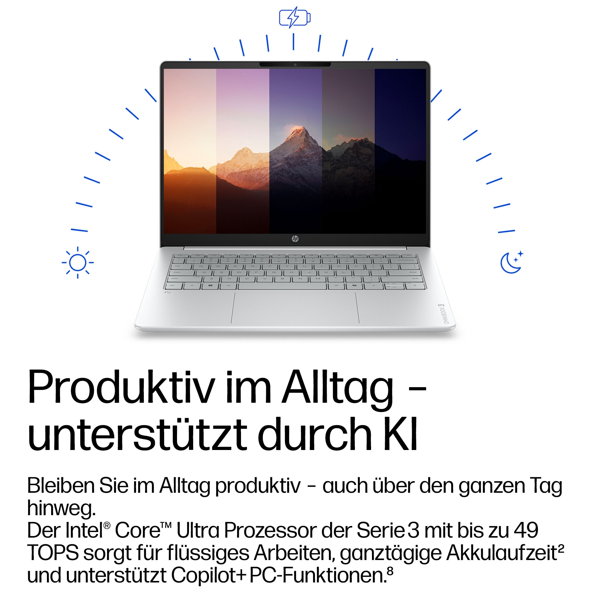 HP Notebook »OmniBook 3 17-dg0055ngx« 43,9 cm / 17,3 ″ Intel Ultra 5 Intel Graphics 512 GB SSD