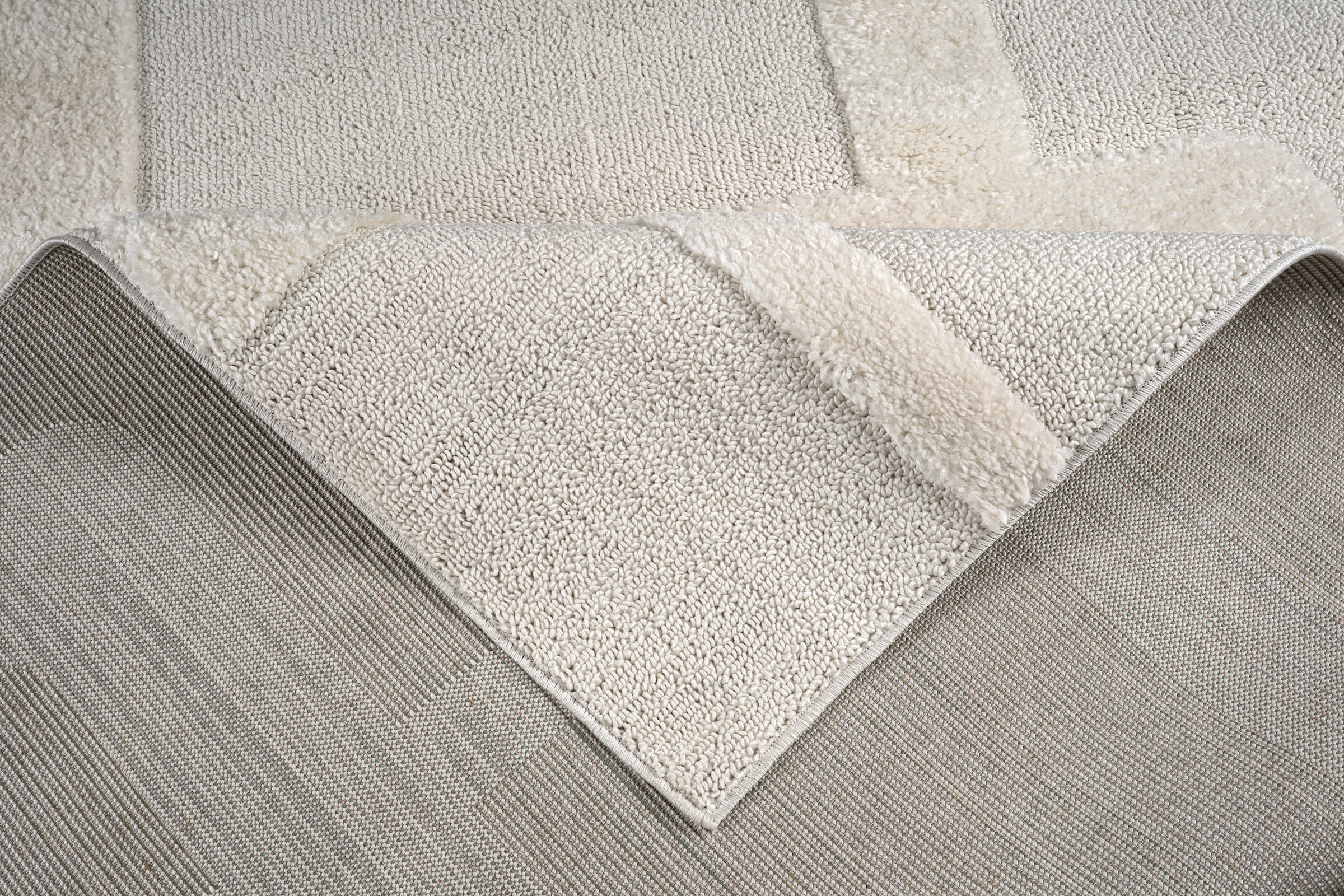 OTTO home Teppich »Modea, geometrisches Muster« rechteckig 20 mm Höhe Ton-in-Ton, Hoch-Tief, weich, Wohnzimmer, Schlafzimmer