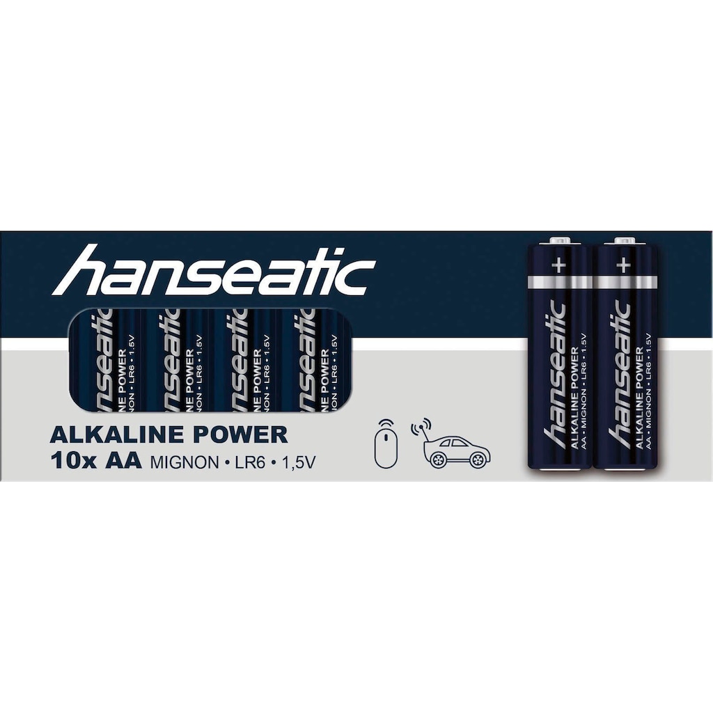 Hanseatic Batterie »60 Stück Alkaline Power, AA«, LR06, (Packung, 60 St.)