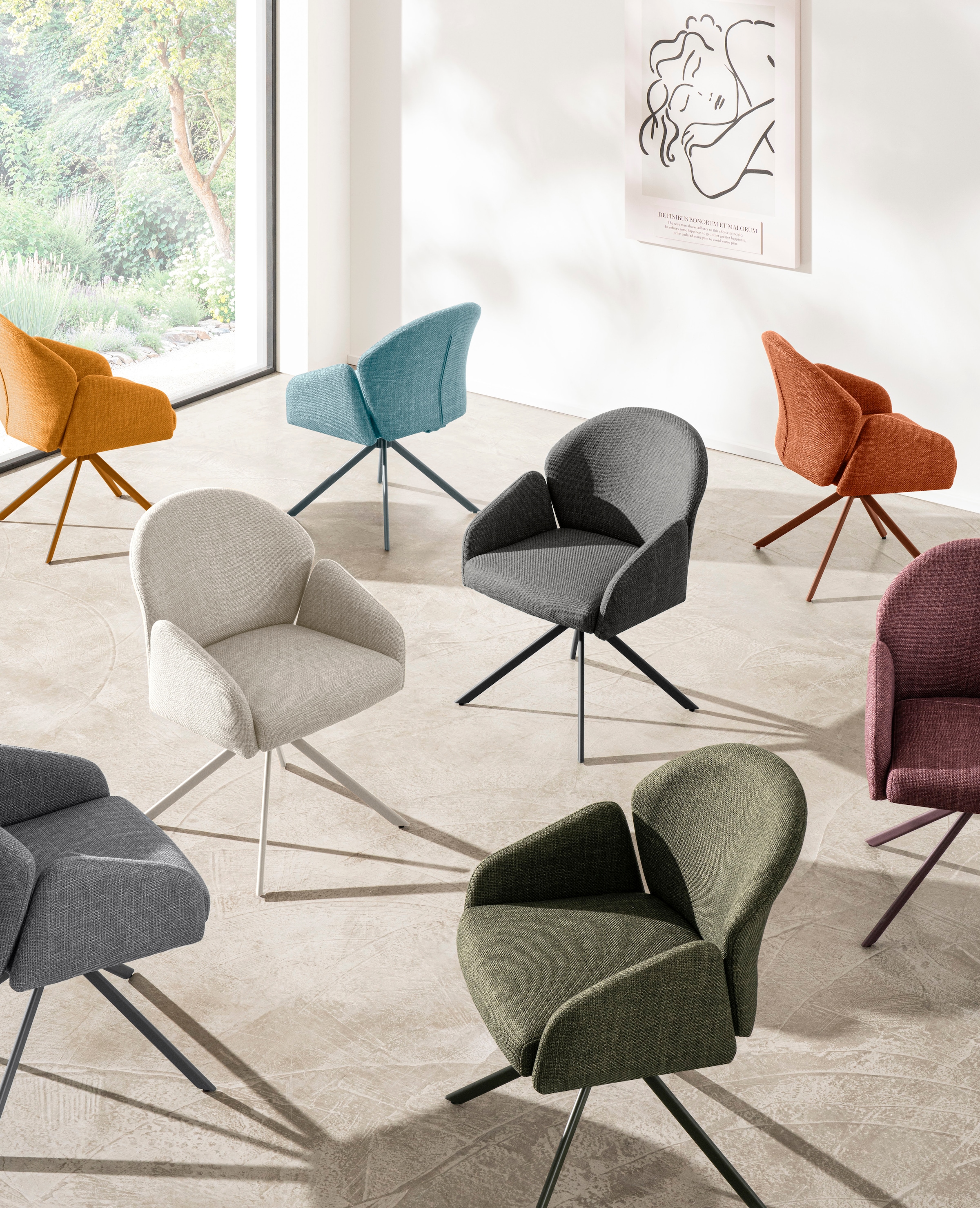 HELA Armlehnstuhl »HOLLY« (Set) 2 Stk.360° drehbar, Armlehnen, Gestell ange günstig online kaufen