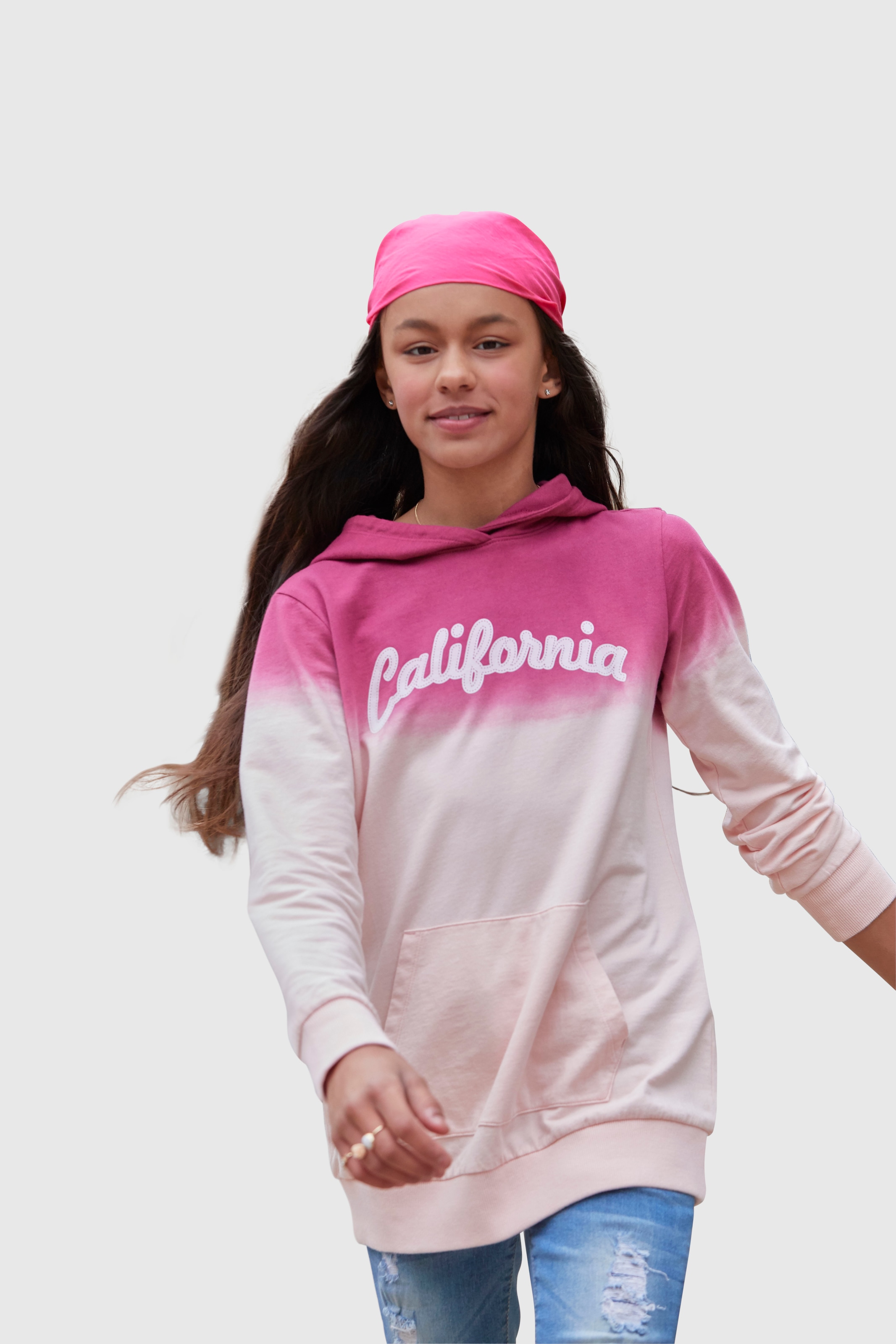 KIDSWORLD Kapuzensweatshirt »California«, in längerer Form jetzt im %Sale