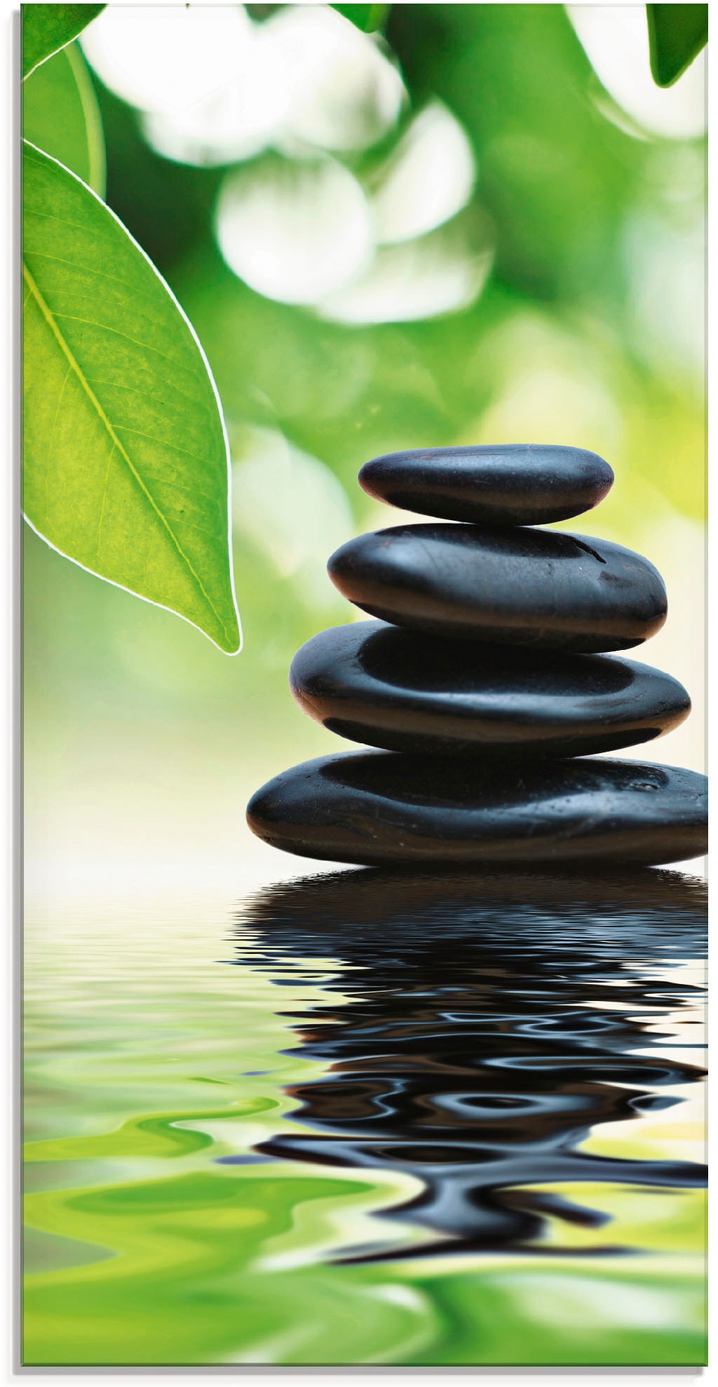 Artland Glasbild "Zen Steinpyramide auf Wasseroberfläche", Zen, (1 St.), in günstig online kaufen