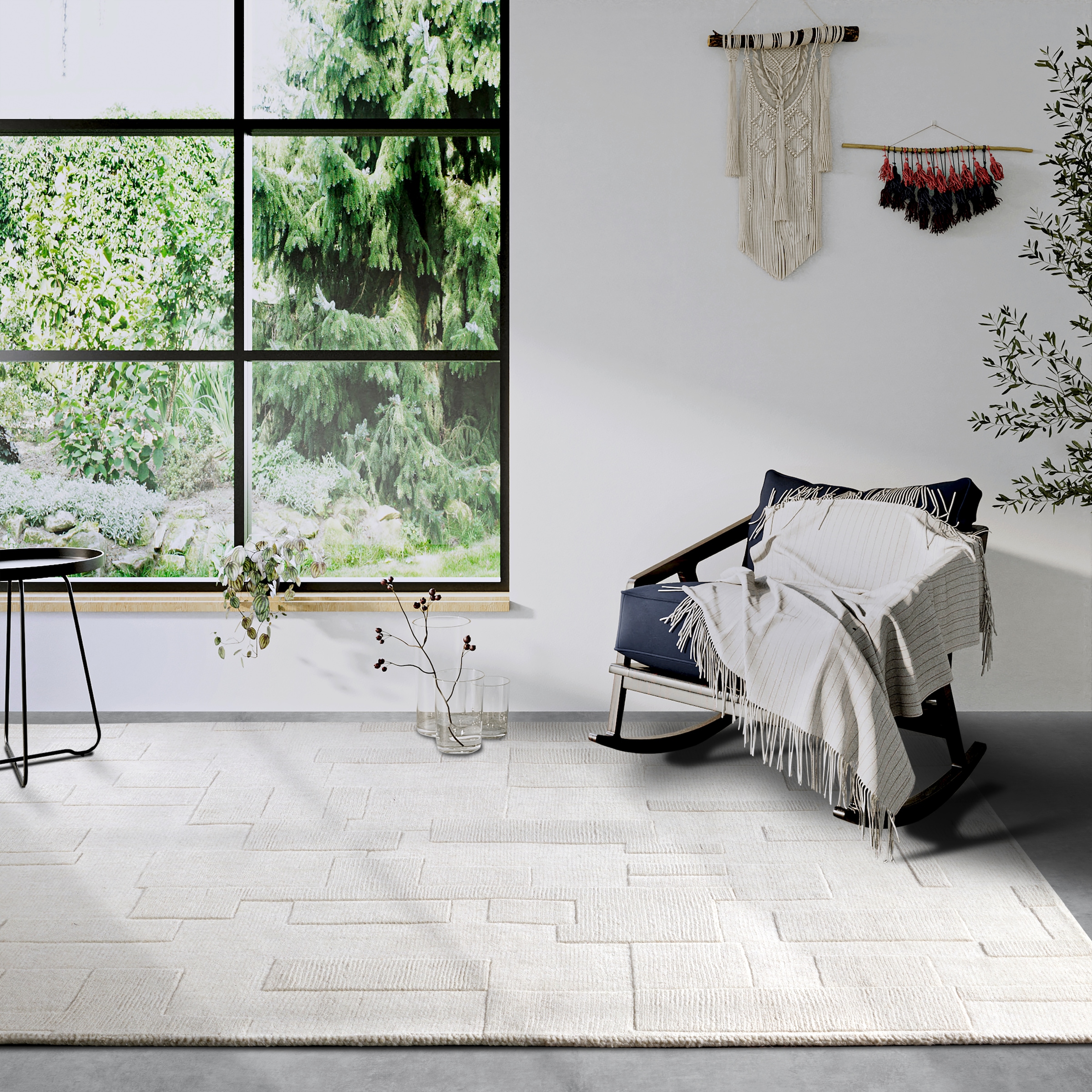 Villeroy & Boch Wollteppich »Wilhelmine«, rechteckig, 10 mm Höhe, Läufer, handgewebt, Wolle, Natur, Wohnzimmer, Geometrie, Boho