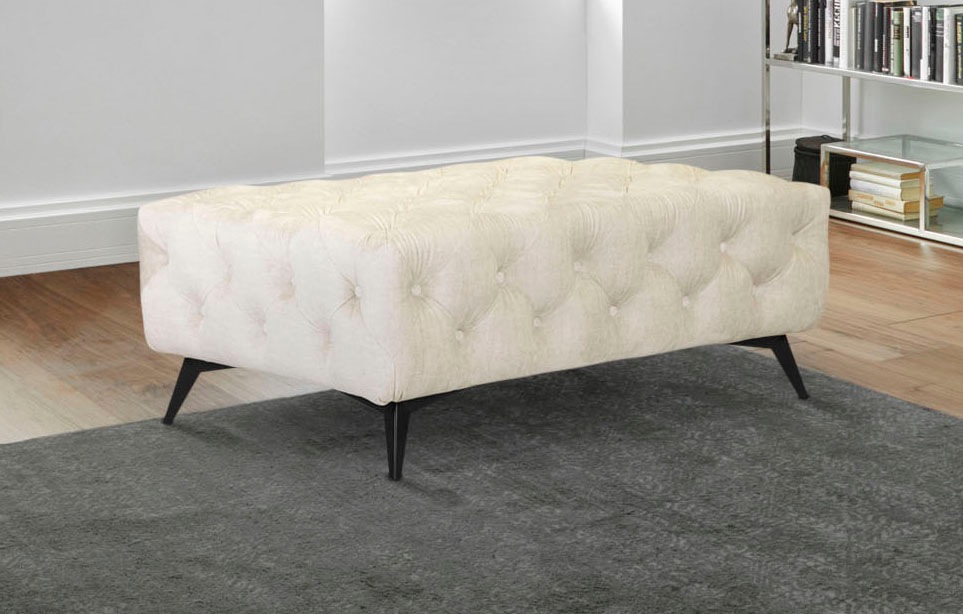 Leonique Polsterhocker »Glynis«, aufwändige Knopfheftung, moderne Chesterfield Optik, Fußfarbe wählbar