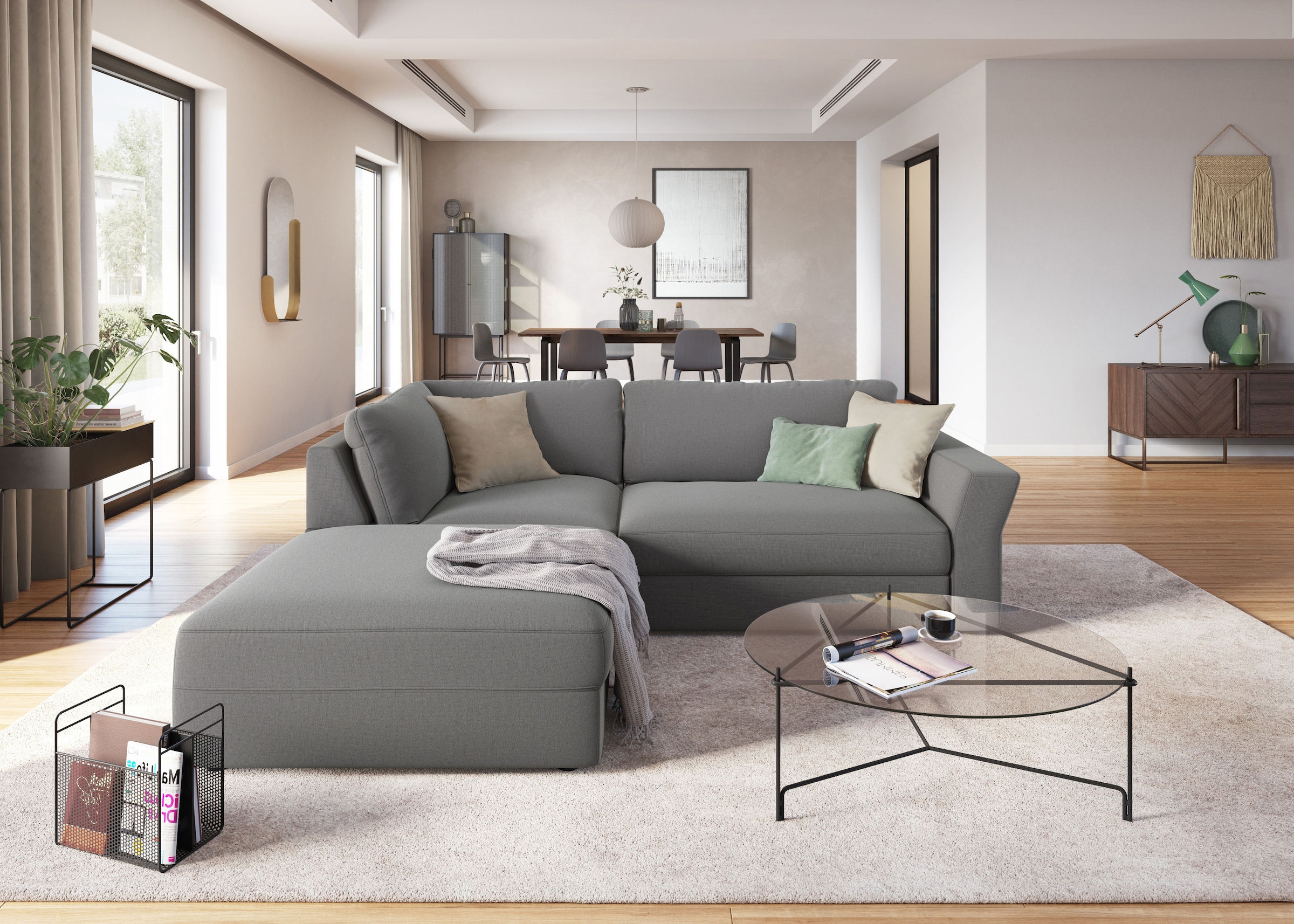 sit&more Ecksofa »Cadabra L-Form«, Breite 243 cm, inklusive Sitztiefenverstellung
