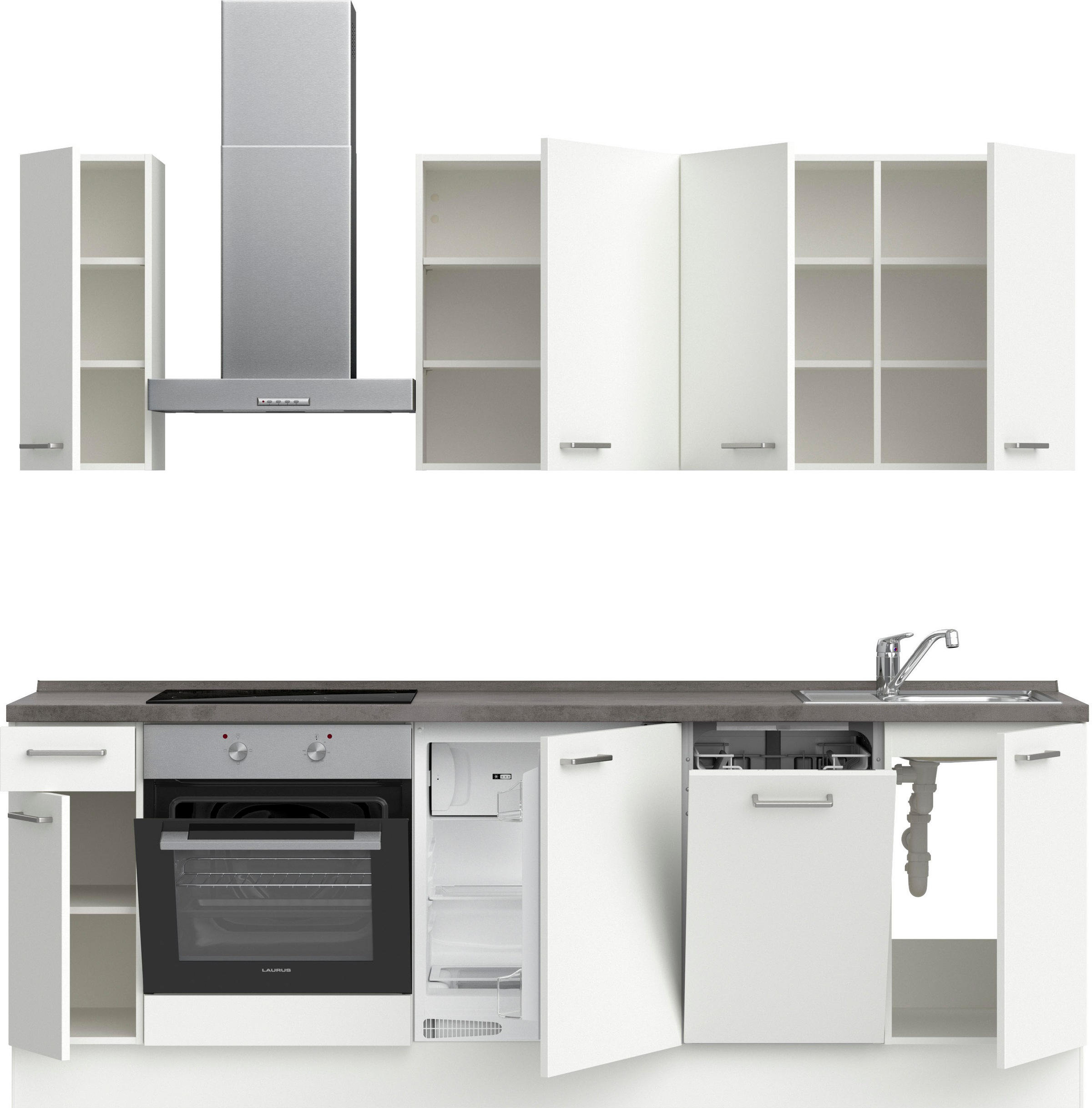 nobilia® Küchenzeile »"Touch I"«, vormontiert, Ausrichtung wählbar, Breite 240 cm, wahlw. mit E-Geräten