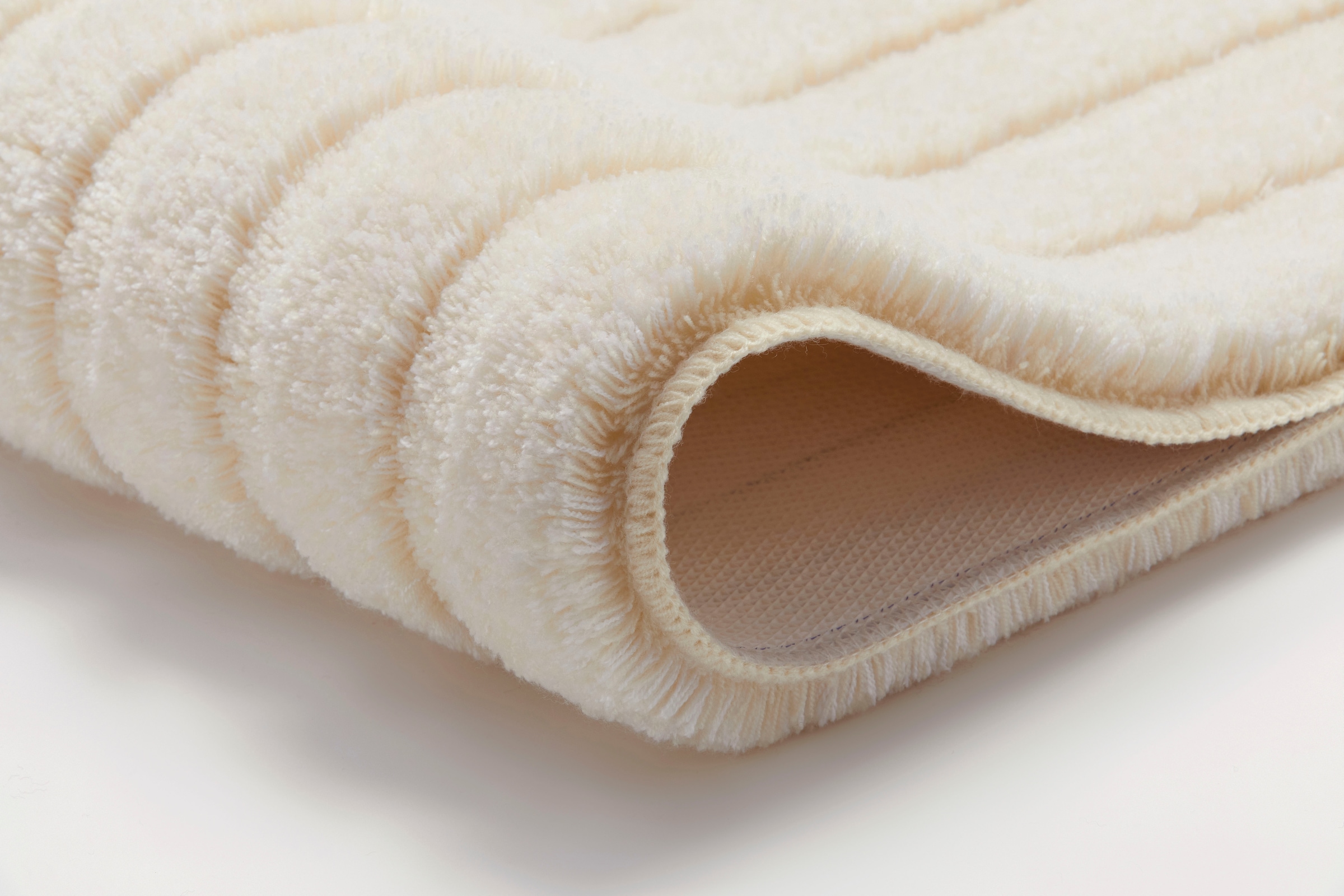 Kleine Wolke Badematte »Cord«, rutschhemmend beschichtet, fußbodenheizungsgeeignet, Badteppich, Streifen Design, Hoch-Tief Effekt